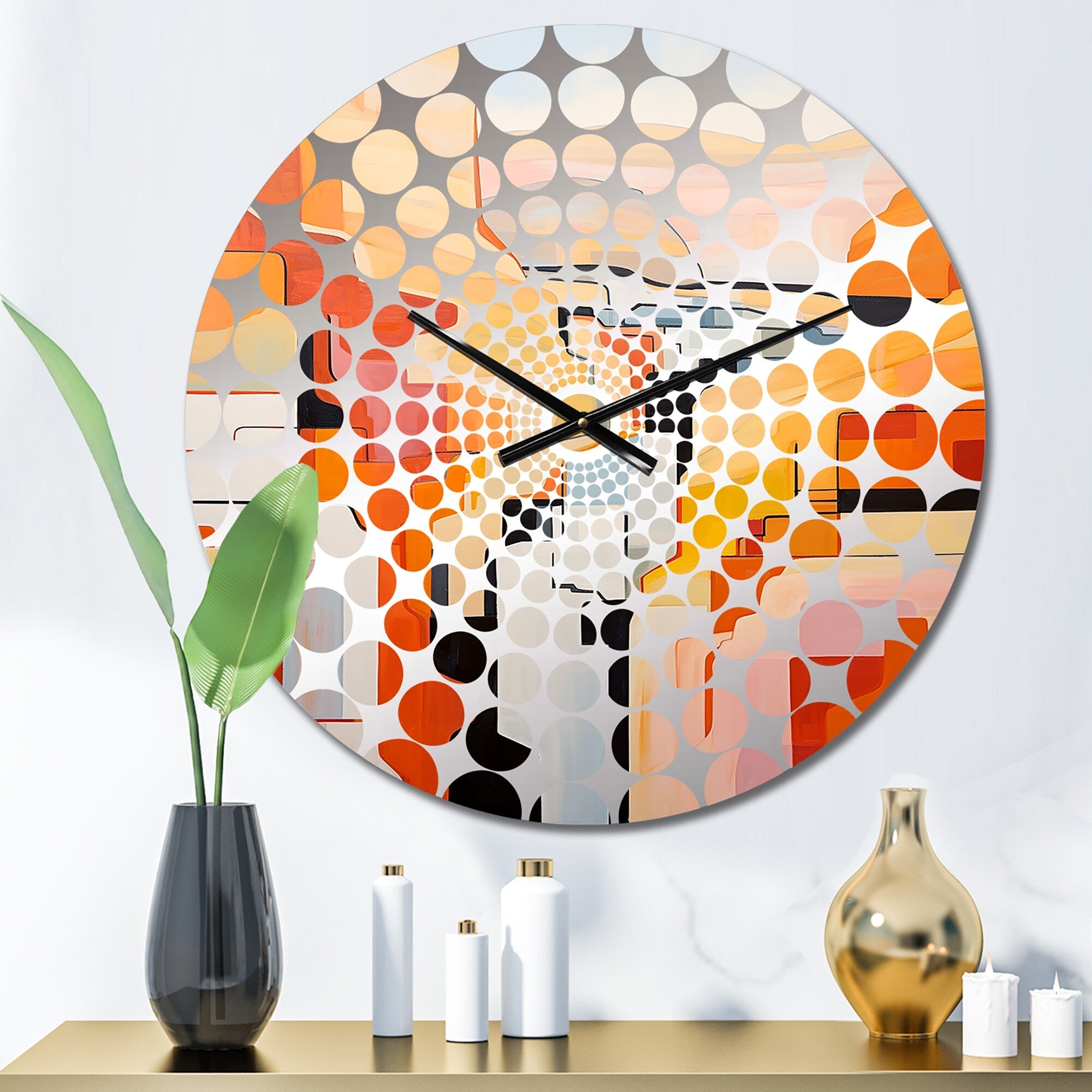 Designart Abstract Canyon Desert Storm I Orange Canyon Clocks Traditional Wall Clocks For Hallway Décor