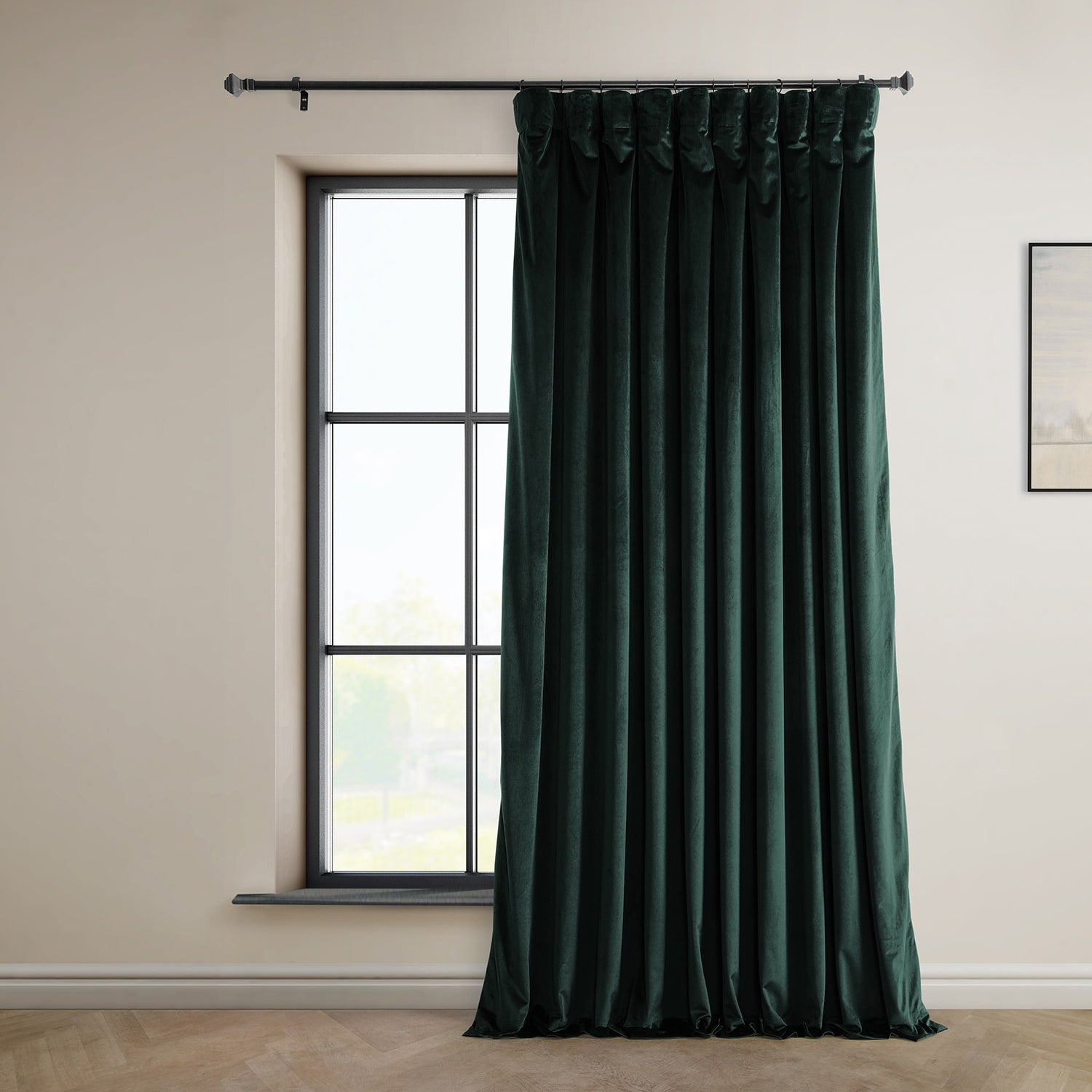 Exclusive Fabrics Heritage Plush Velvet Room Darkening Curtain (1 Panel) - Luxurious Single Drapery for Enhanced Room Darkening