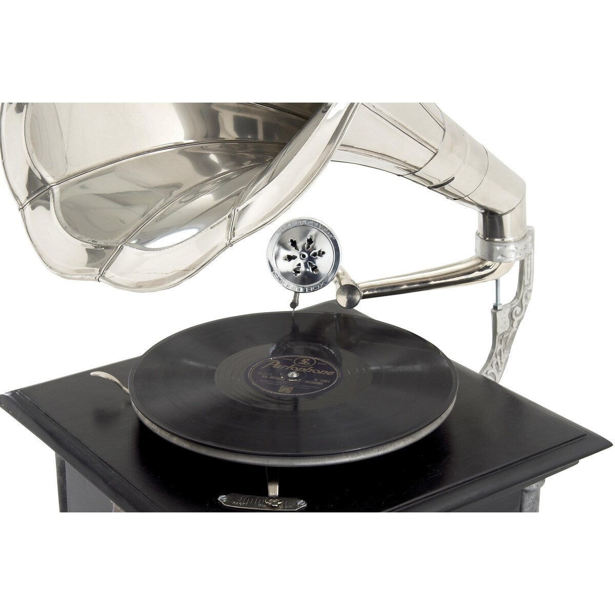 Mango Wood Functional Gramophone with Record - Black - Roche River Decor