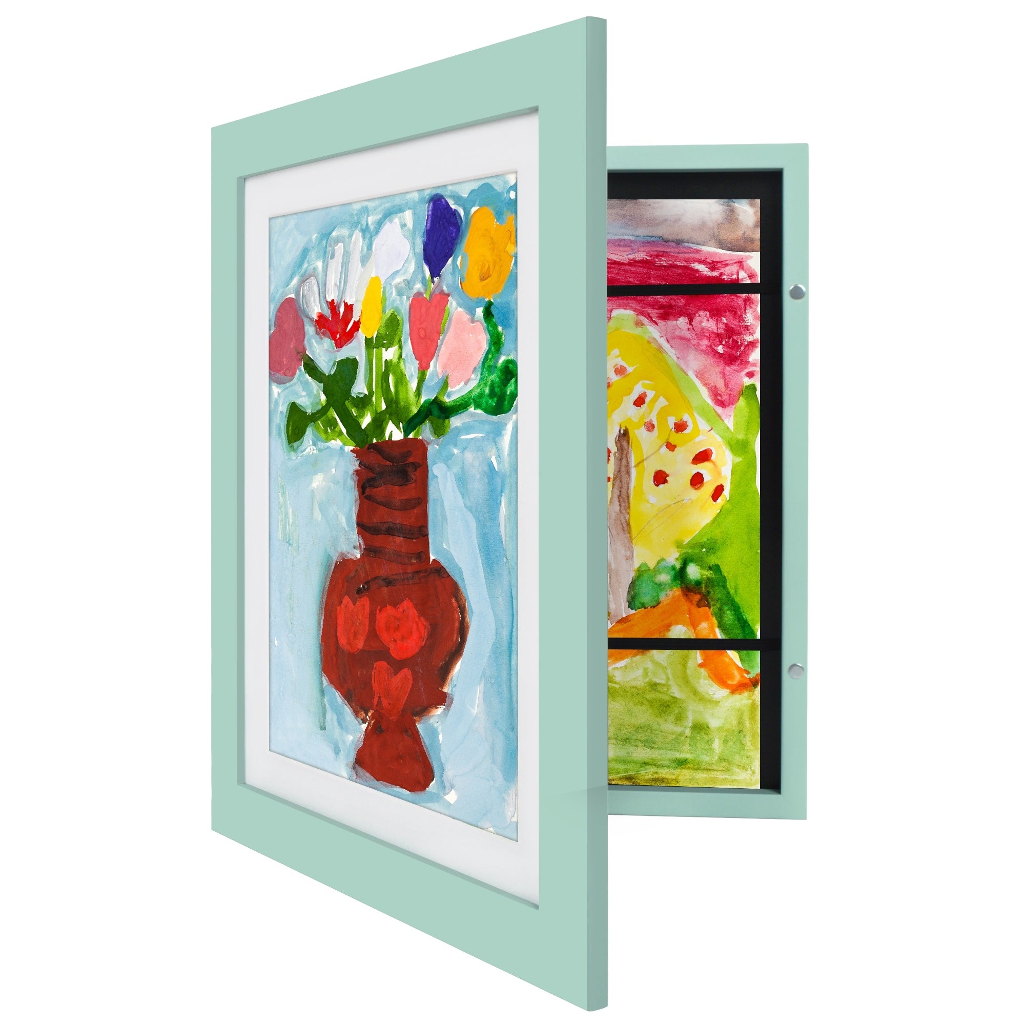 Americanflat 10x12.5 Front-loading Kids Art Frame with Mat