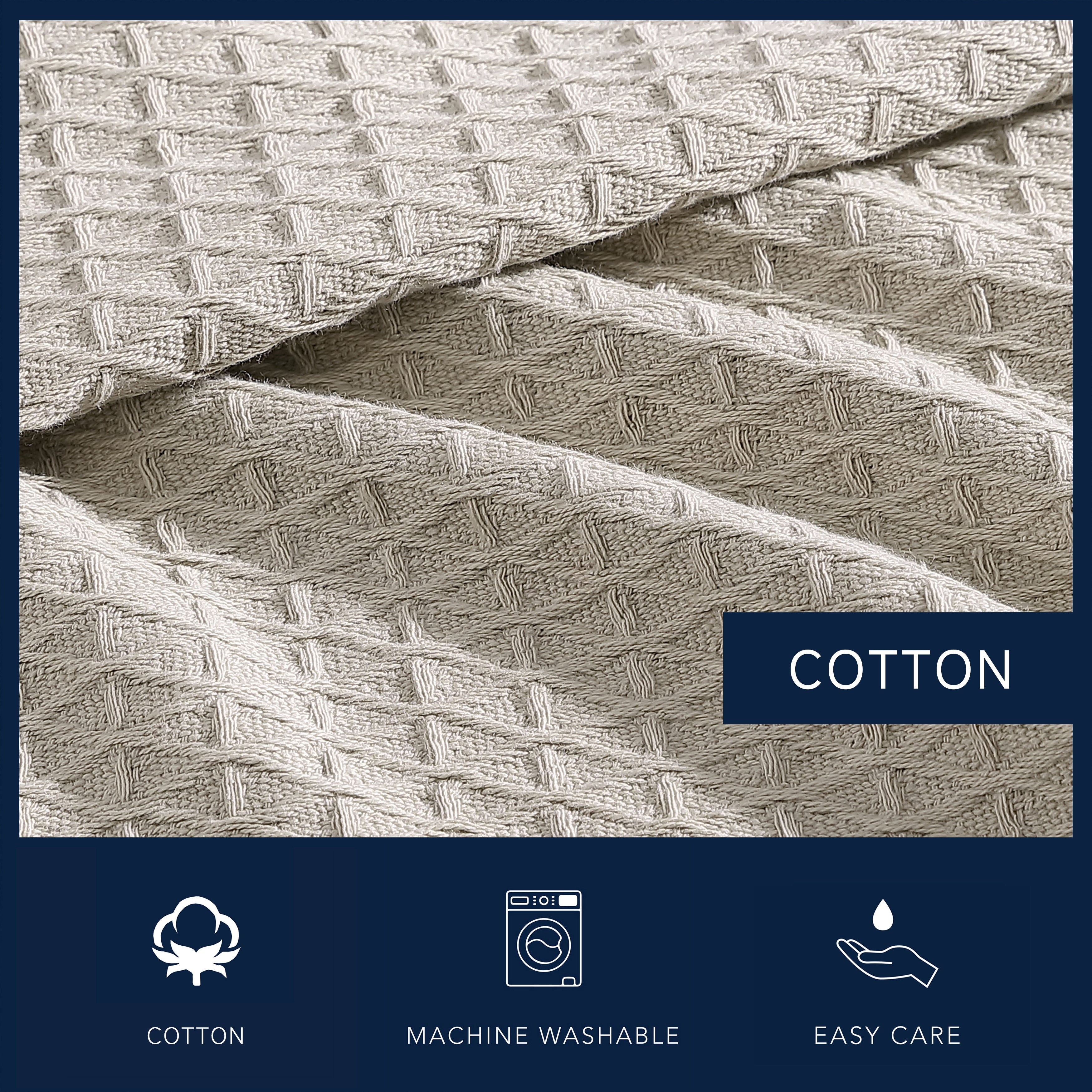 Nautica Baird Diamond Knit Solid Cotton Blanket