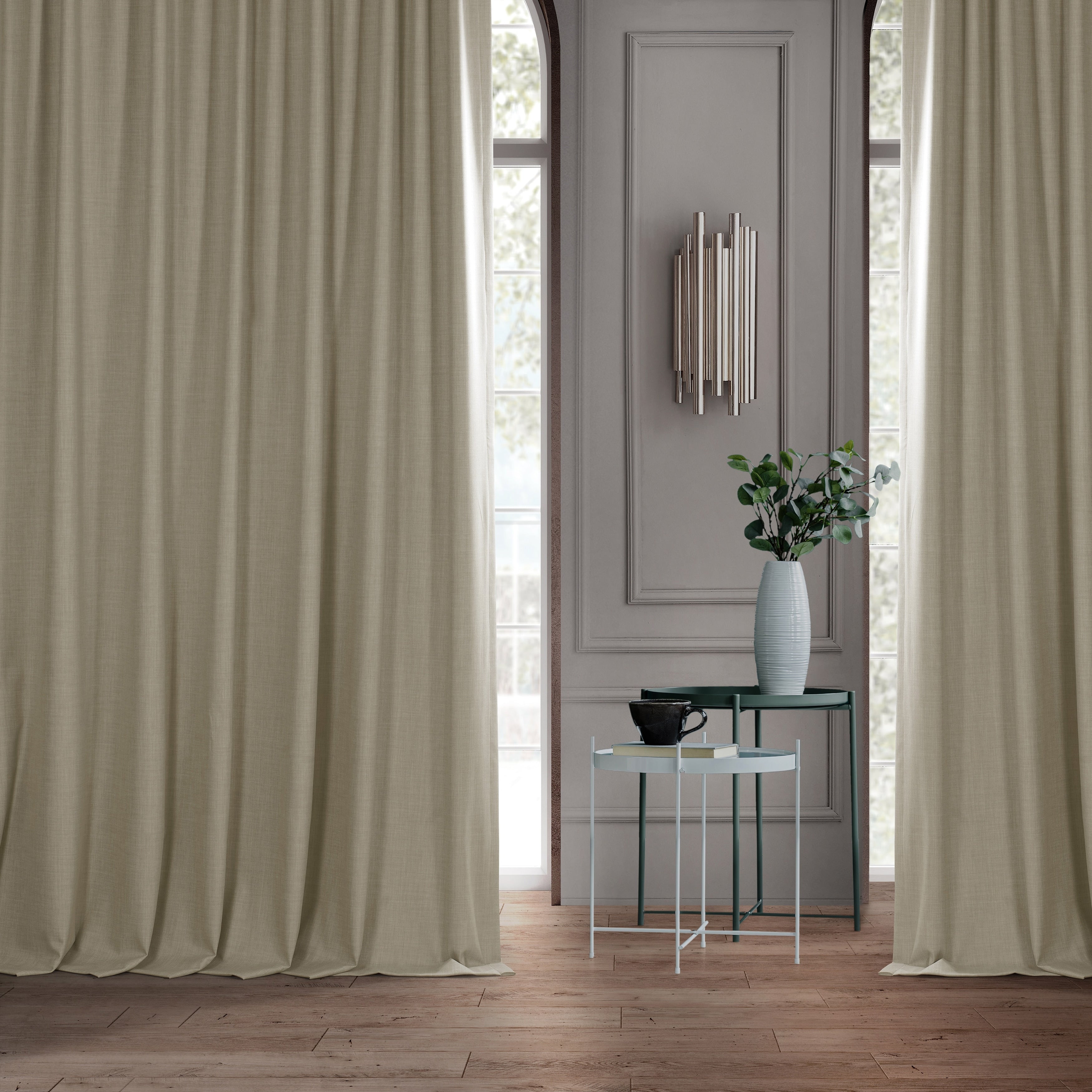 Exclusive Fabrics Extra Wide Performance Linen Blackout Curtains (1 Panel) Thermal Insulated Window Curtains