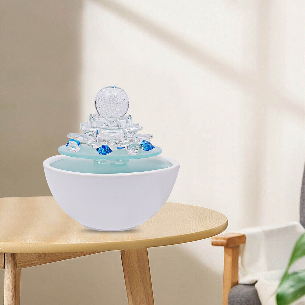 LED Indoor Tabletop Water Fountain with Crystal Ball