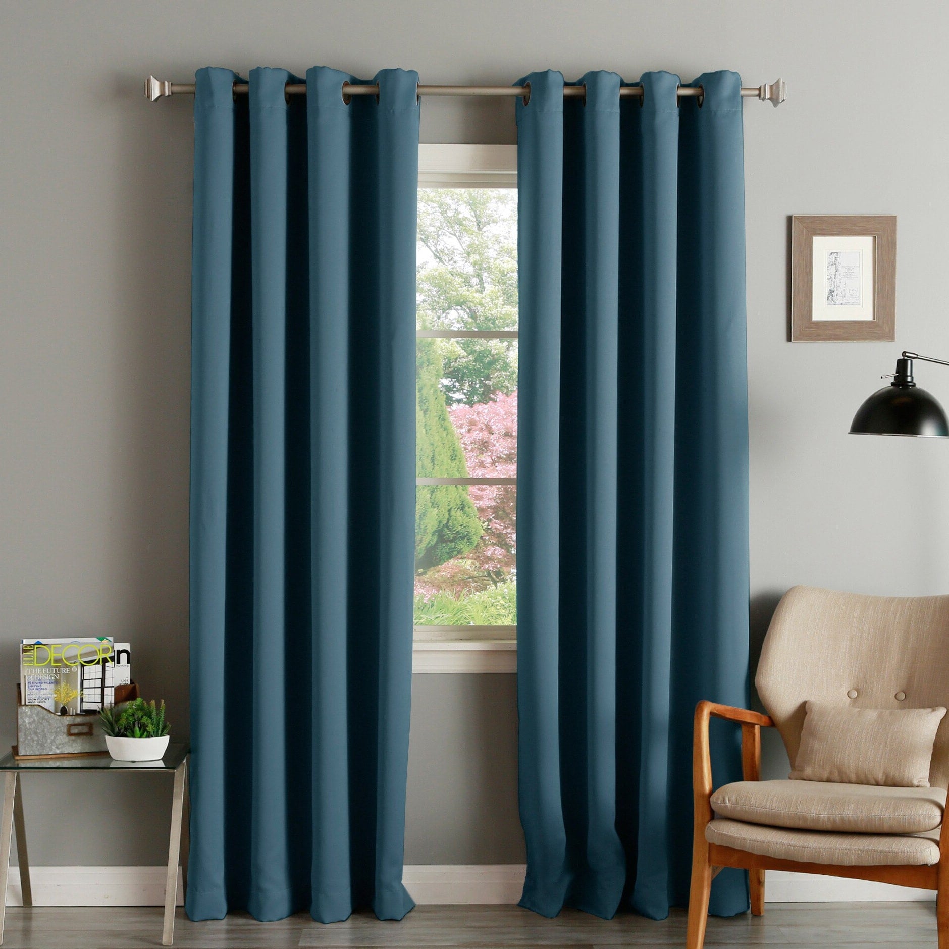 Aurora Home Thermal Insulated Blackout Grommet Top Curtain Panel Pair