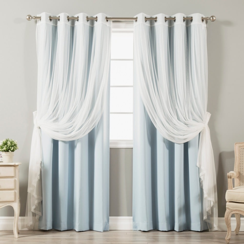 Aurora Home Mix and Match Blackout Sheer 4-piece Curtain Panel Set