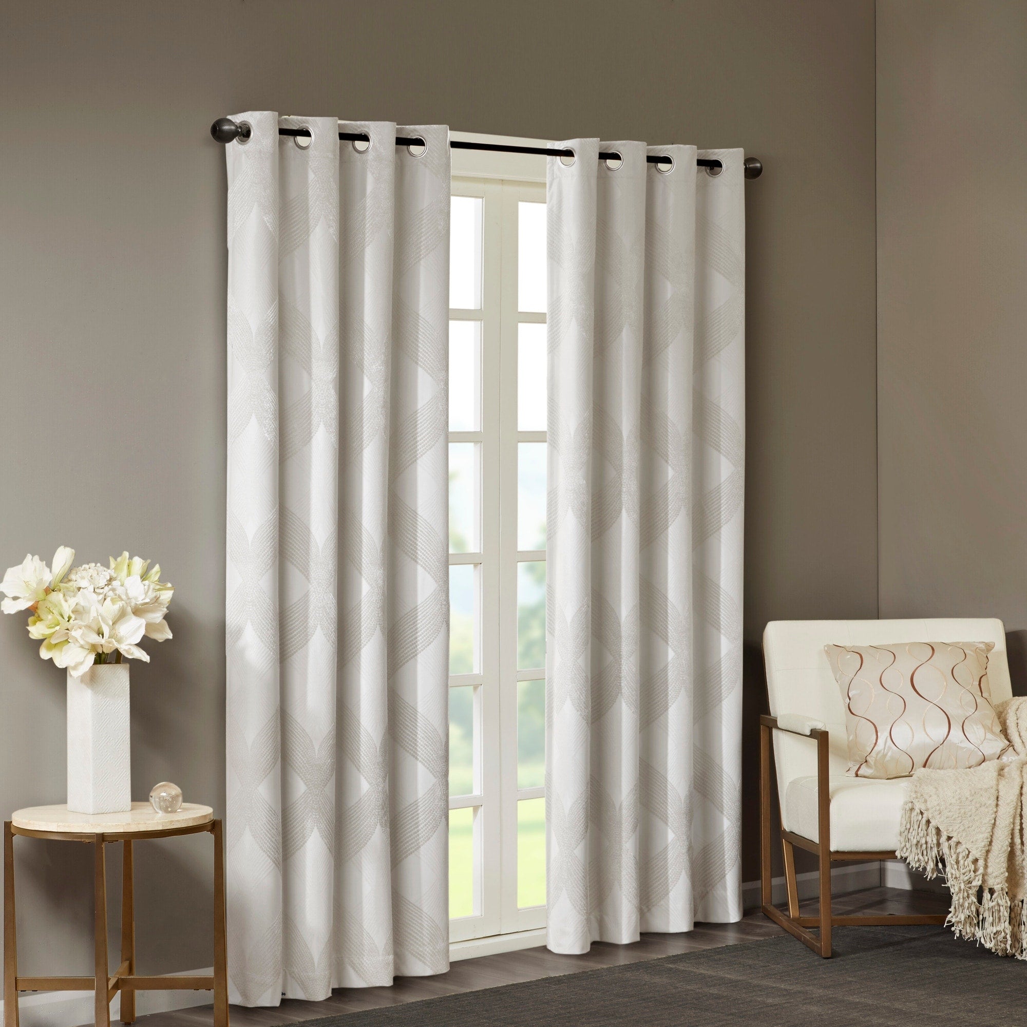 SunSmart Abel Ogee Knitted Jacquard Total Blackout Curtain Panel