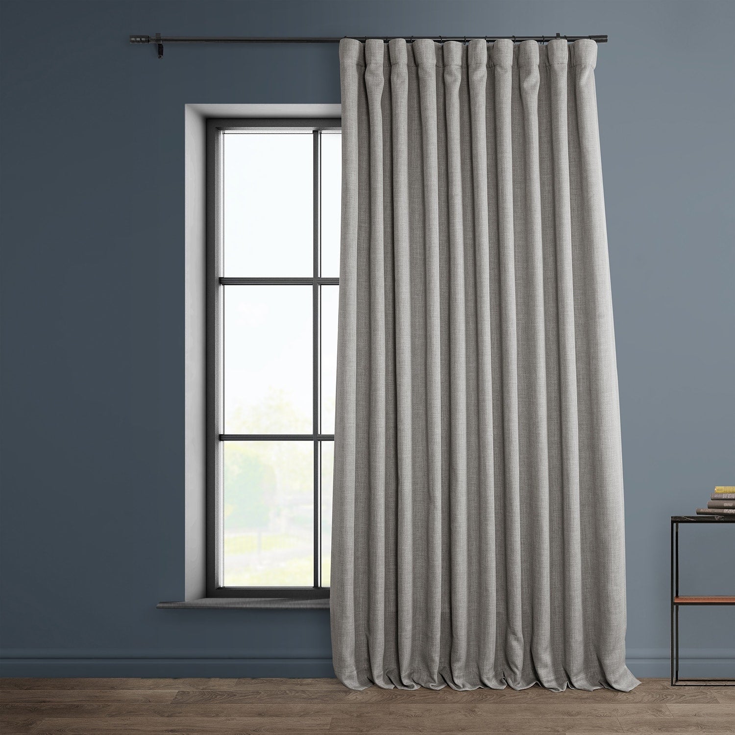 Exclusive Fabrics Faux Linen Extra Wide Room Darkening Curtains (1 Panel)