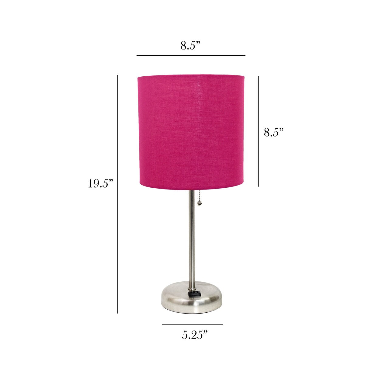 Simple Designs 9.5 Desk Lamp with Charging Outlet and LED Bulb Included - 19.50