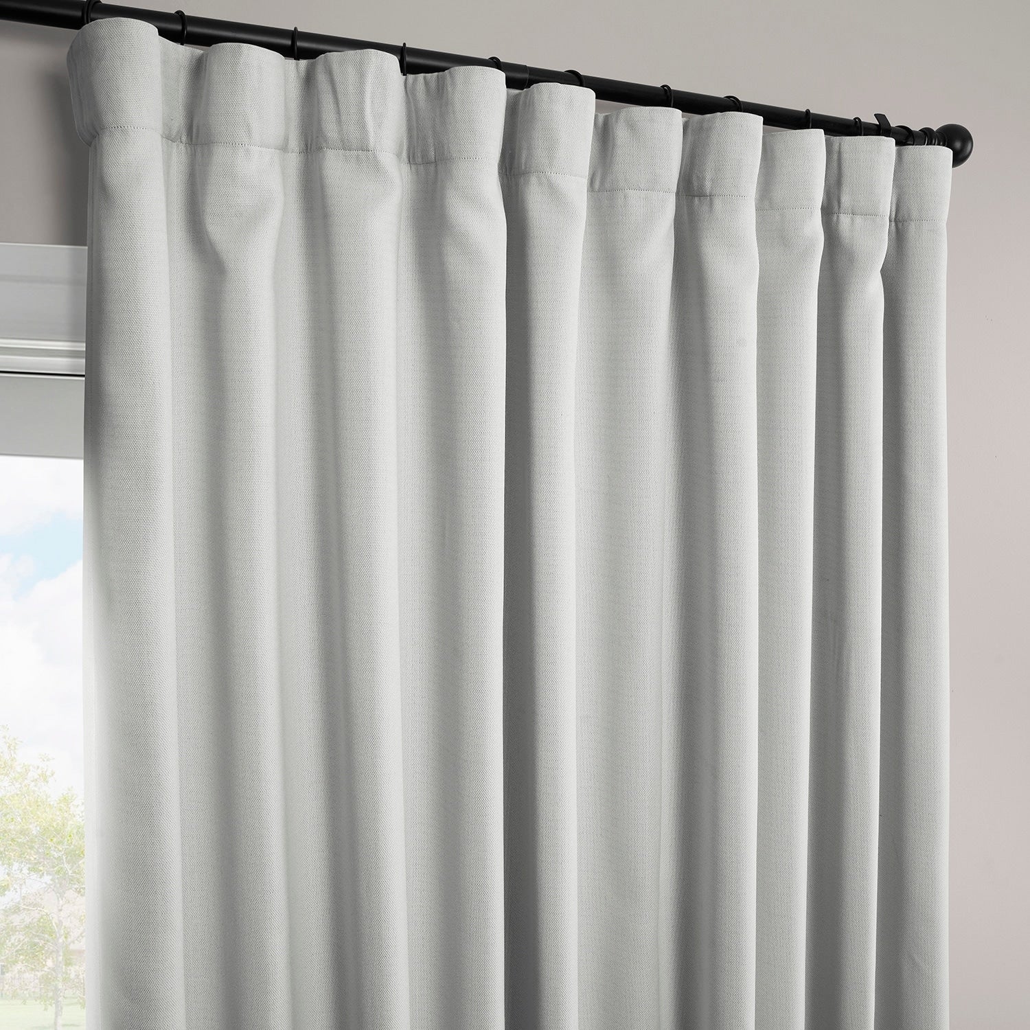 Exclusive Fabrics Faux Linen Extra Wide Room Darkening Curtains (1 Panel)