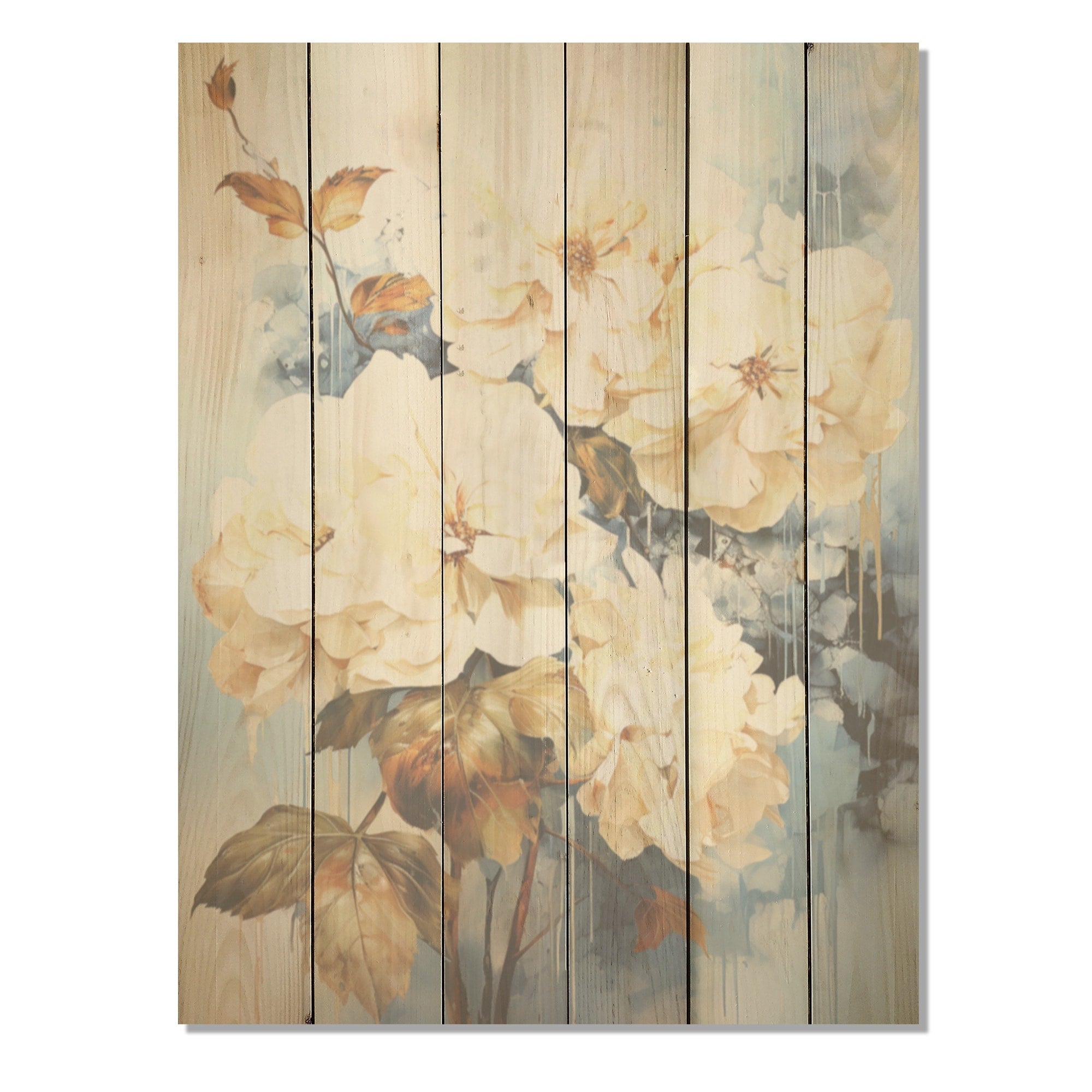 Designart Minimal Beige Hydrangea Grace Hydrangea Wood Wall Decor Traditional Beige Wood Panel On Natural Pine Wood