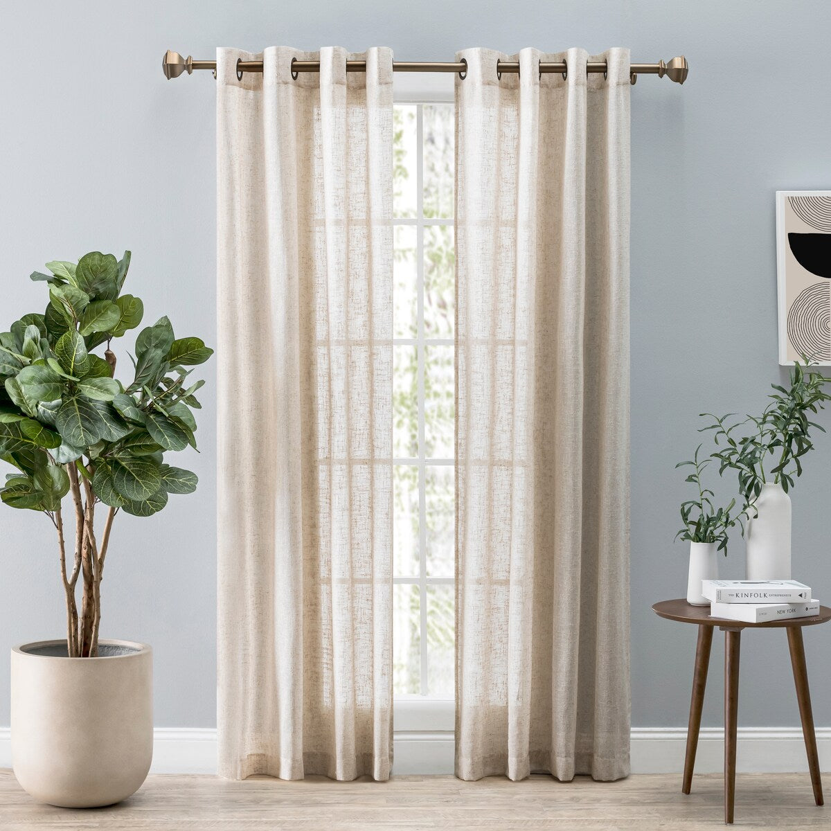 Shannon Premium Slubbed Linen Grommet Curtain Panel