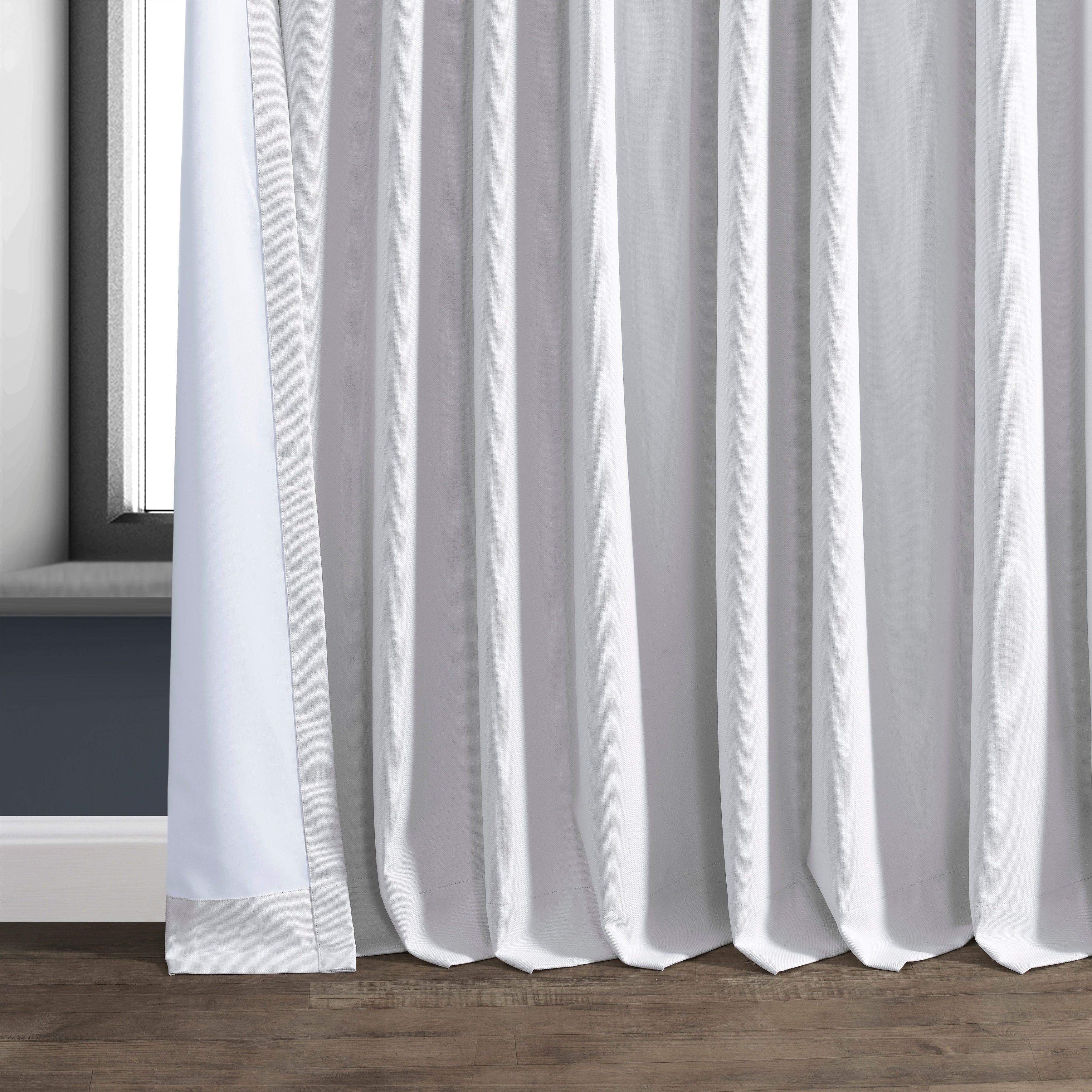 Exclusive Fabrics Extra Wide Performance Linen Blackout Curtains (1 Panel) Thermal Insulated Window Curtains