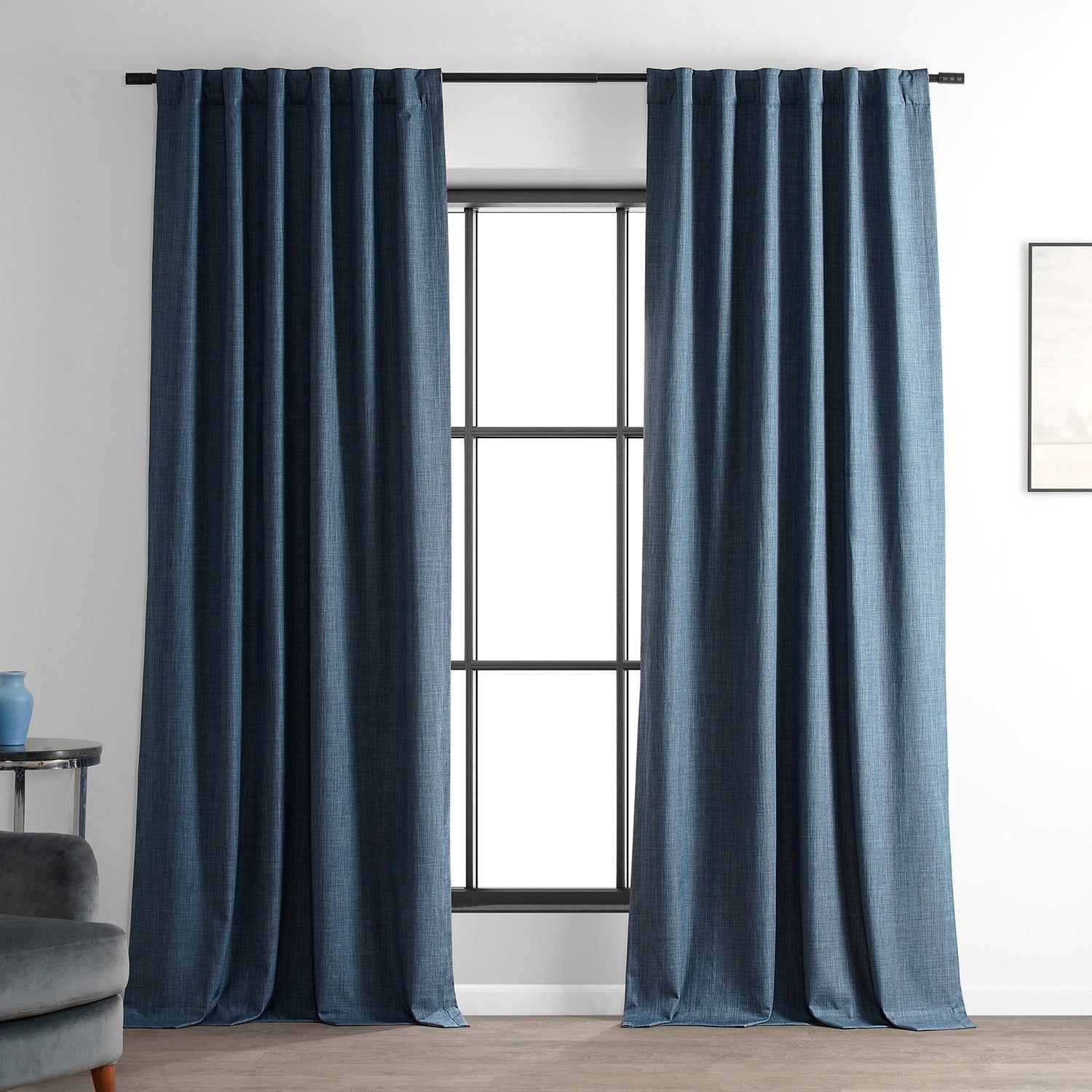 Exclusive Fabrics Performance Linen Luxury Blackout Curtains (1 Panel) - Thermal Insulation, Elegant Blackout Drapery