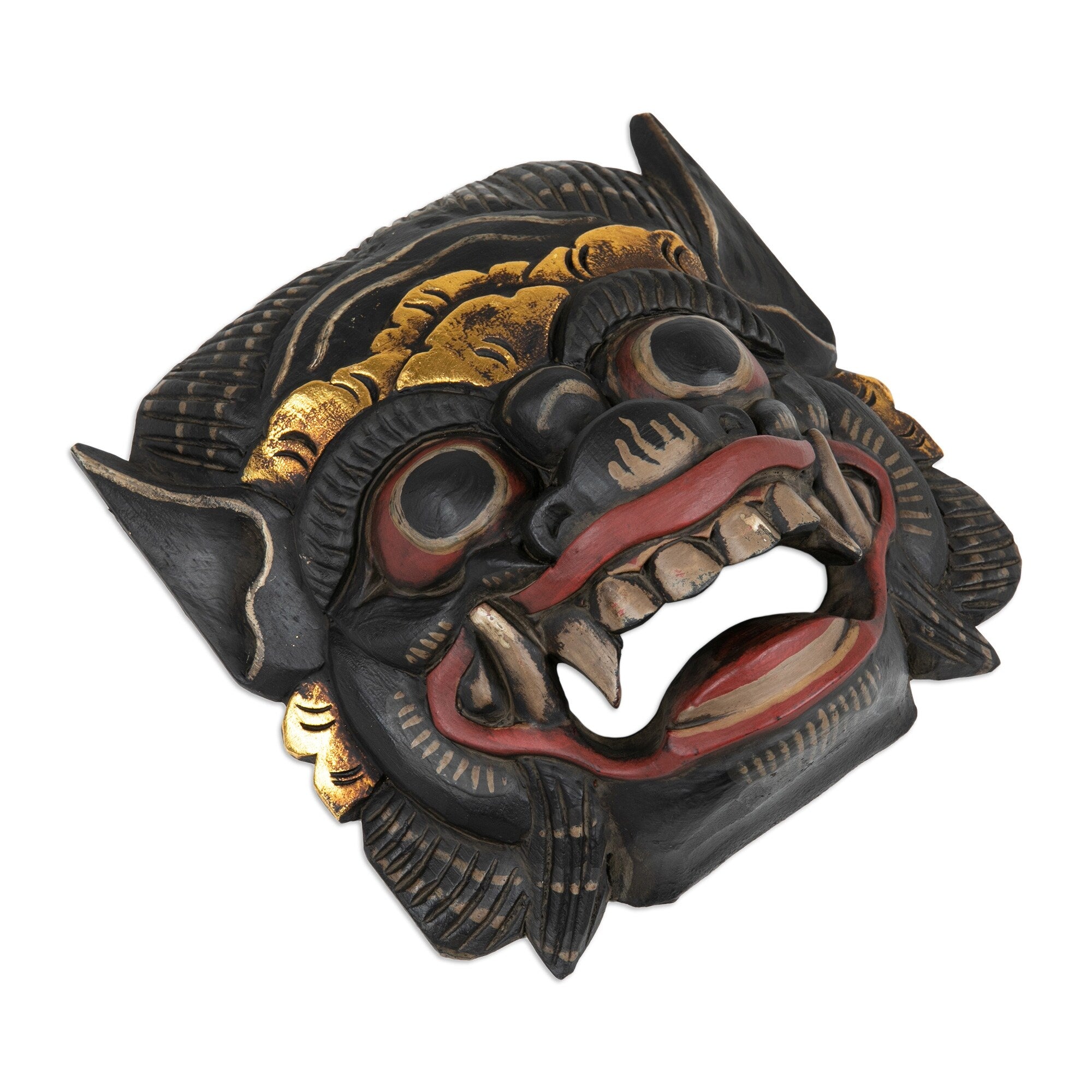 Novica Handmade Mysterious Barong Wood Mask