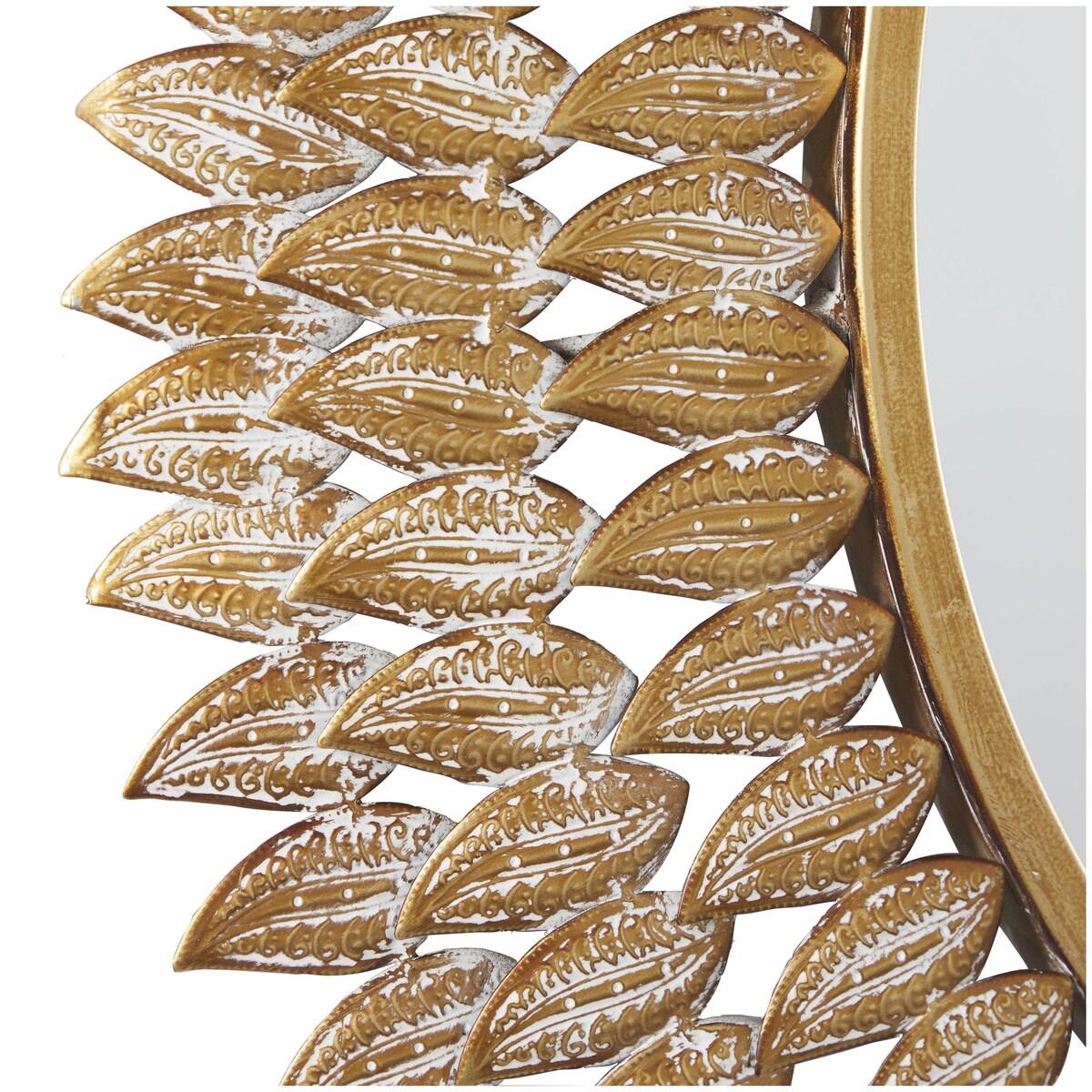 Metal Leaf Radial Room Wall Mirror - Gold - Roche River Decor