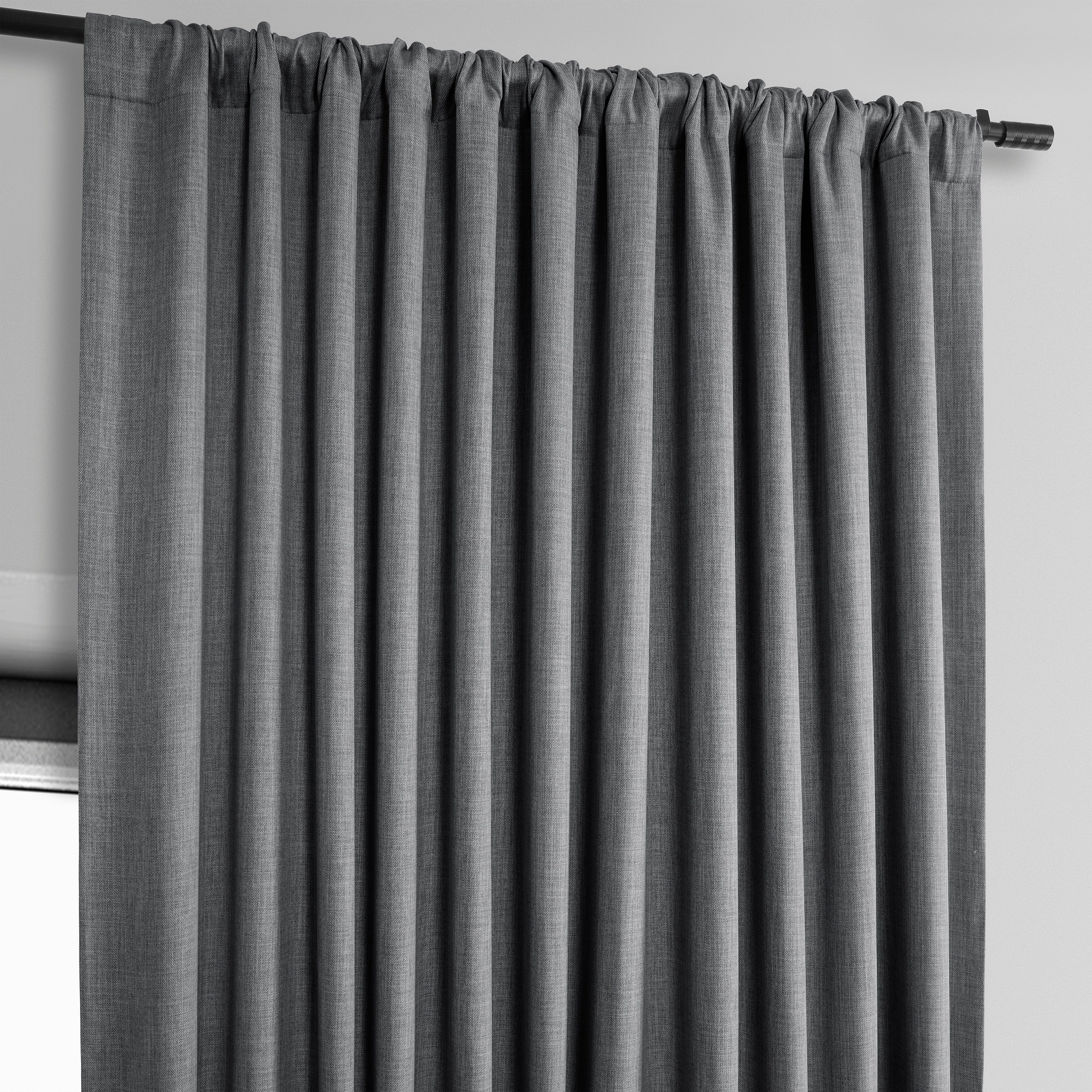 Exclusive Fabrics Faux Linen Extra Wide Room Darkening Curtains (1 Panel)