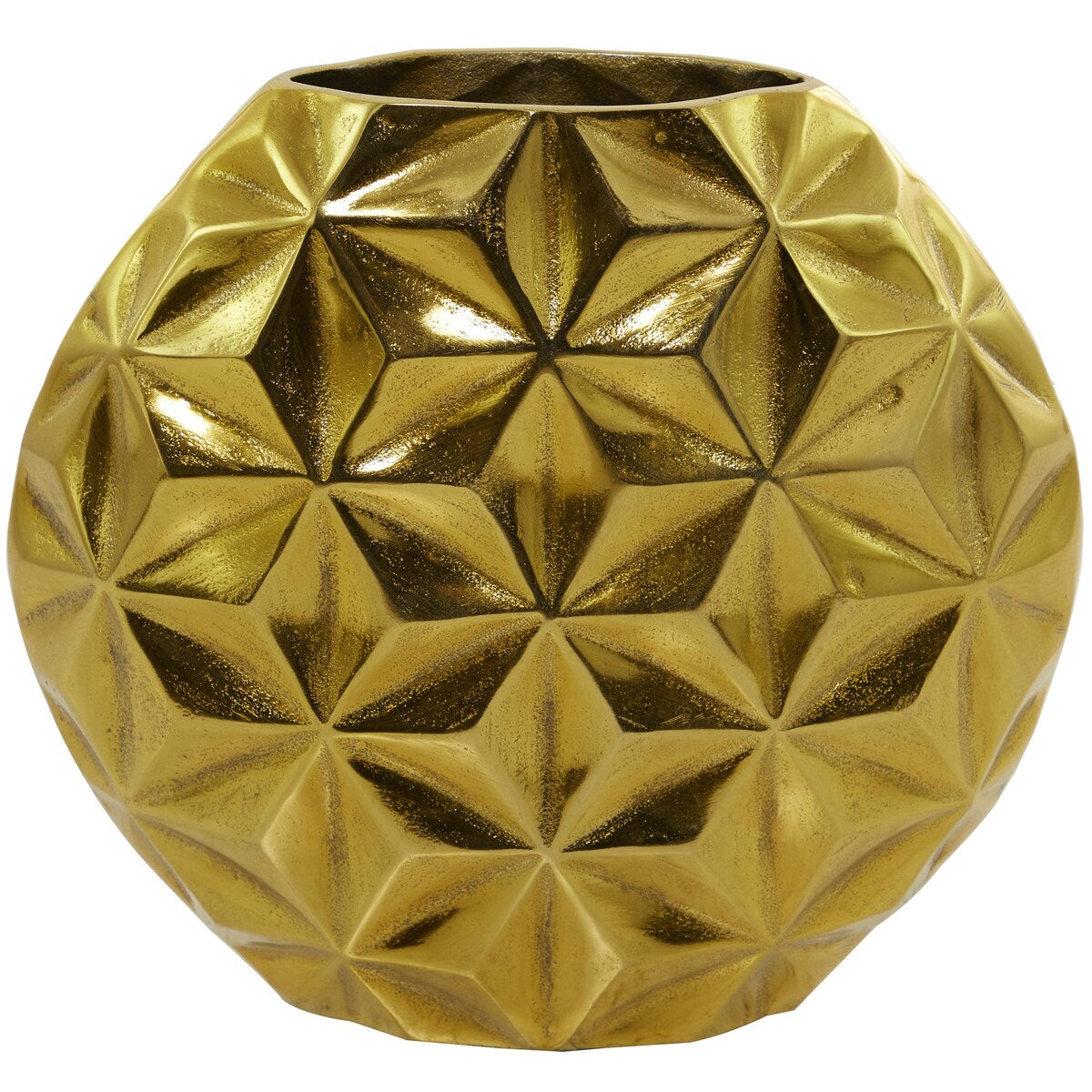 Aluminum Metal Geometric Faceted Decorative Vase - Silver, Black or Gold - CosmoLiving by Cosmopolitan