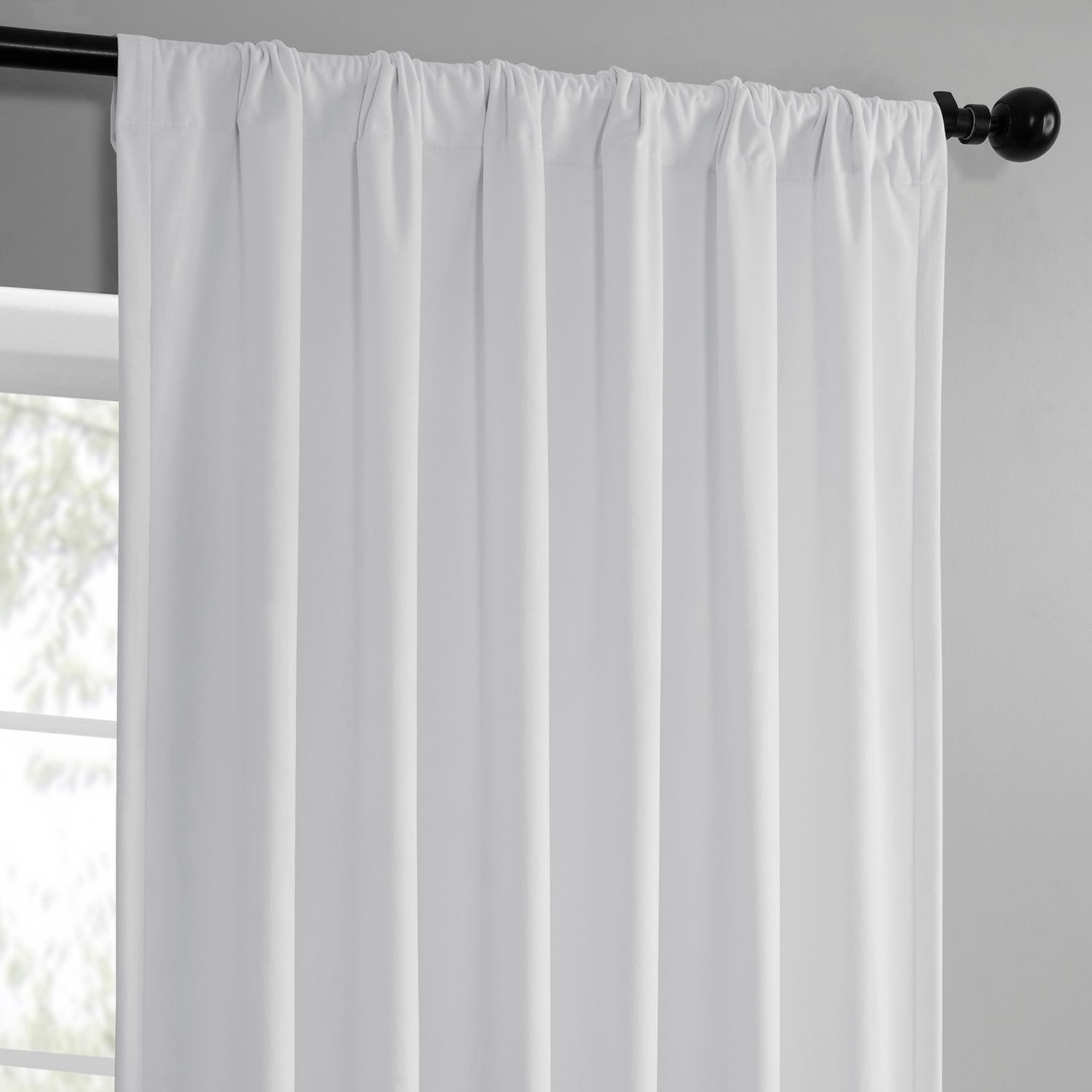 Exclusive Fabrics Simply Velvet Room Darkening Curtains 2 Panels Set - Velvet Window Curtains for Living Room & Bedroom