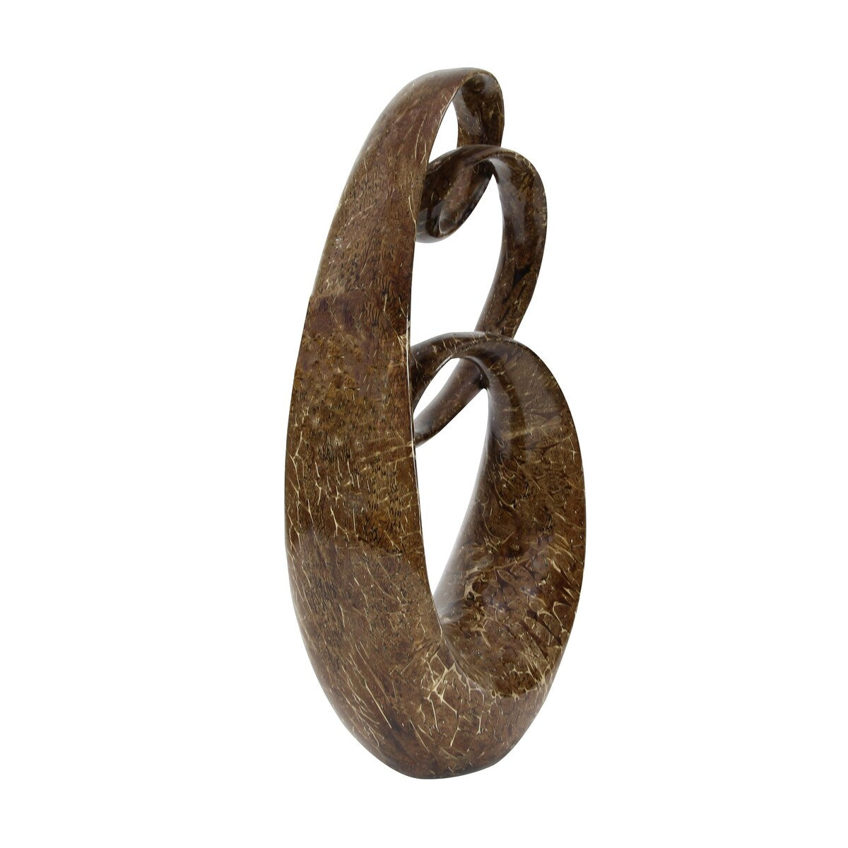 Polystone Abstract Swirl Decorative Sculpture - Brown - Roche River Decor