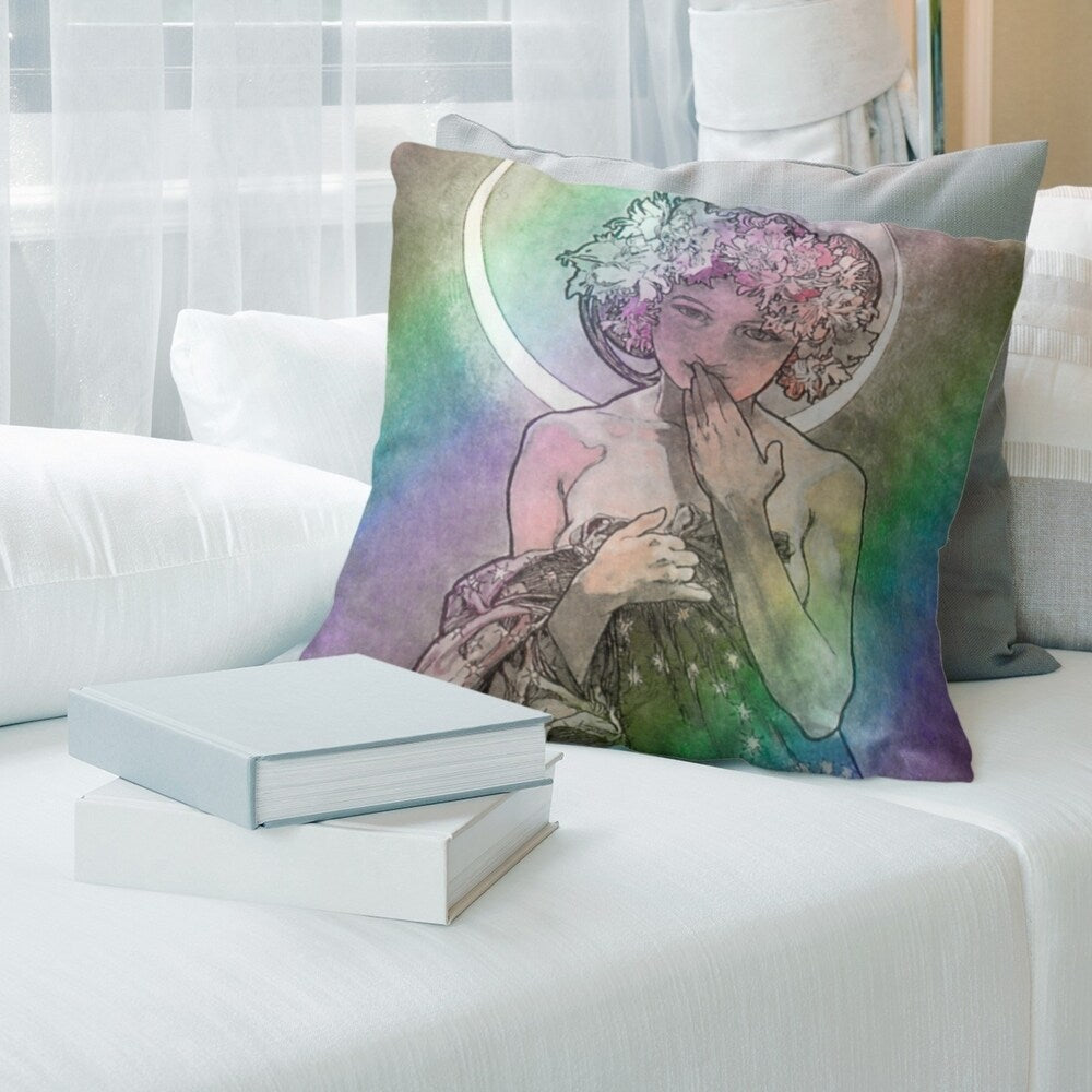 Porch & Den Alphonse Mucha 'Moon Star' Throw Pillow