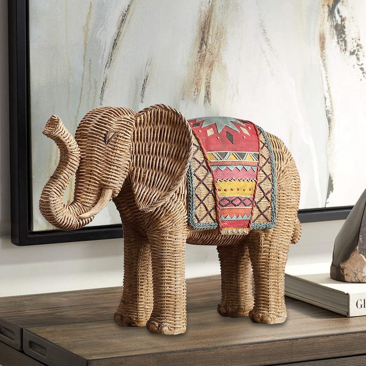 Resin Elephant Decor Statue - 7inches