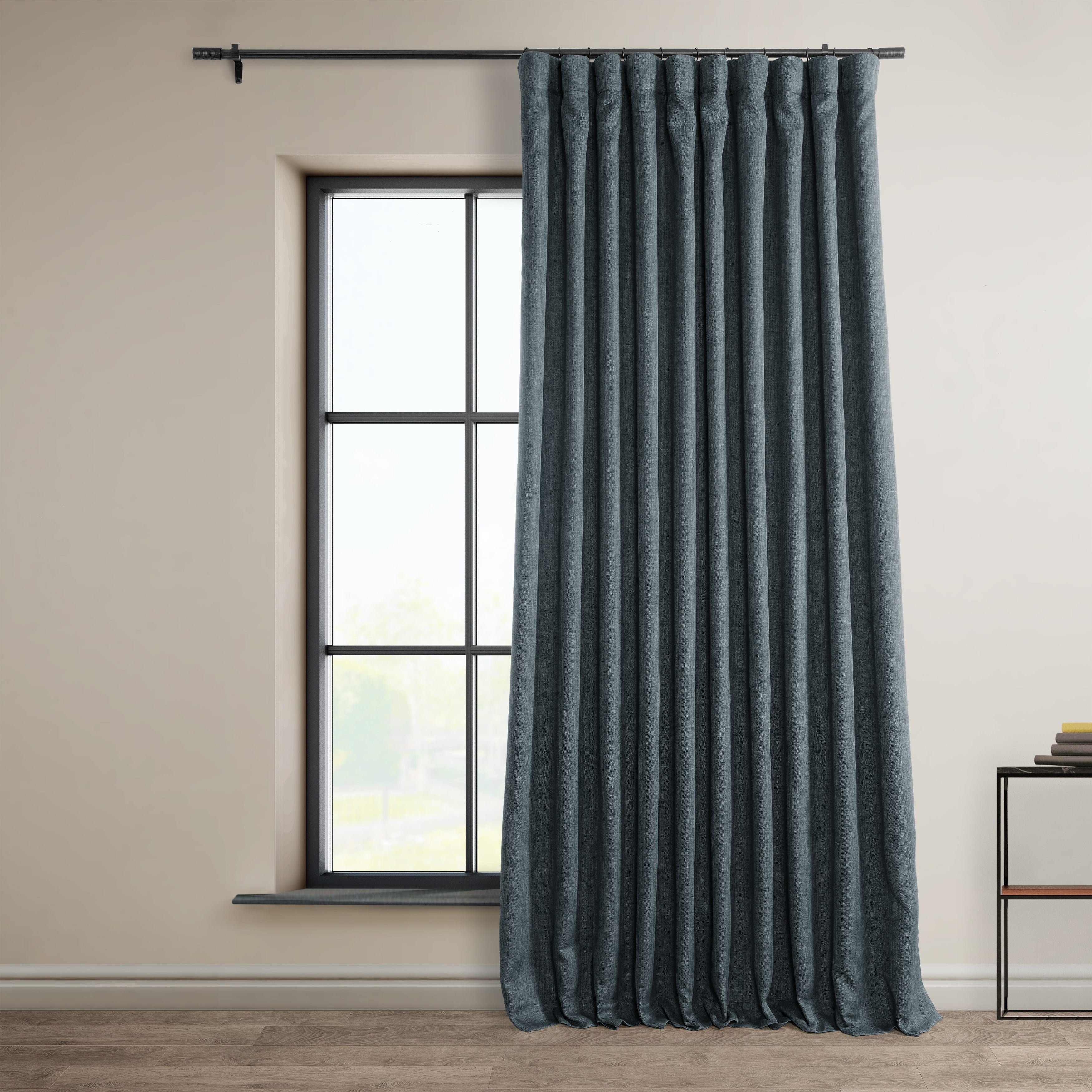 Exclusive Fabrics Faux Linen Extra Wide Room Darkening Curtains (1 Panel)