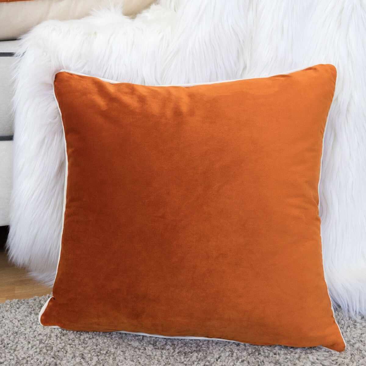 Homey Cozy Velvet Solid Throw Pillow Cover & Insert - Set of 2