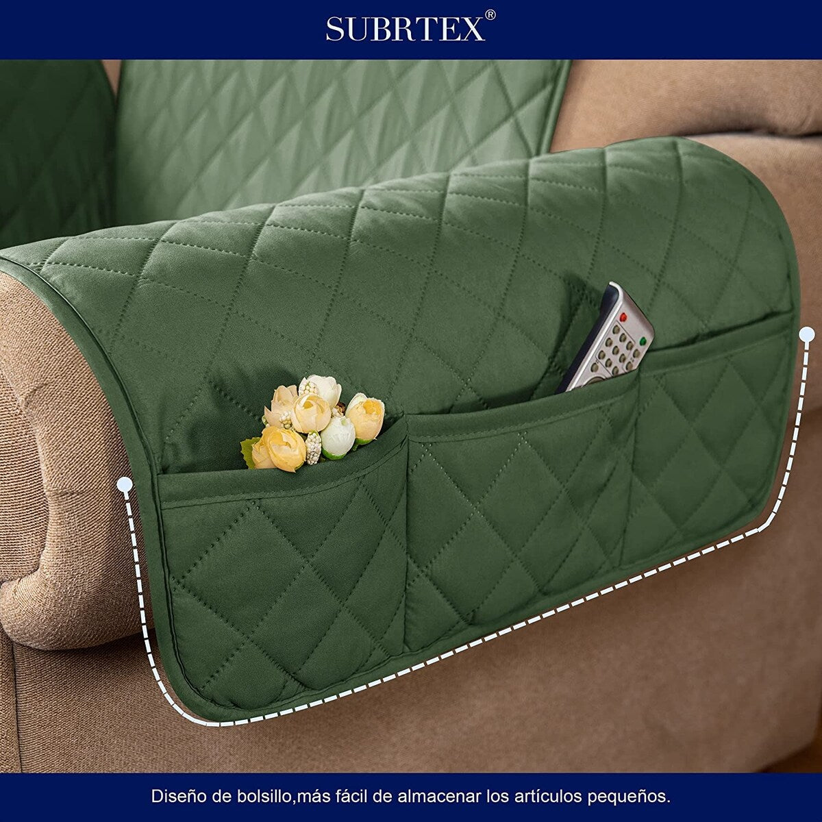 Subrtex Loveseat Reversible Couch Cover Quilted Slipcover Furniture Protector