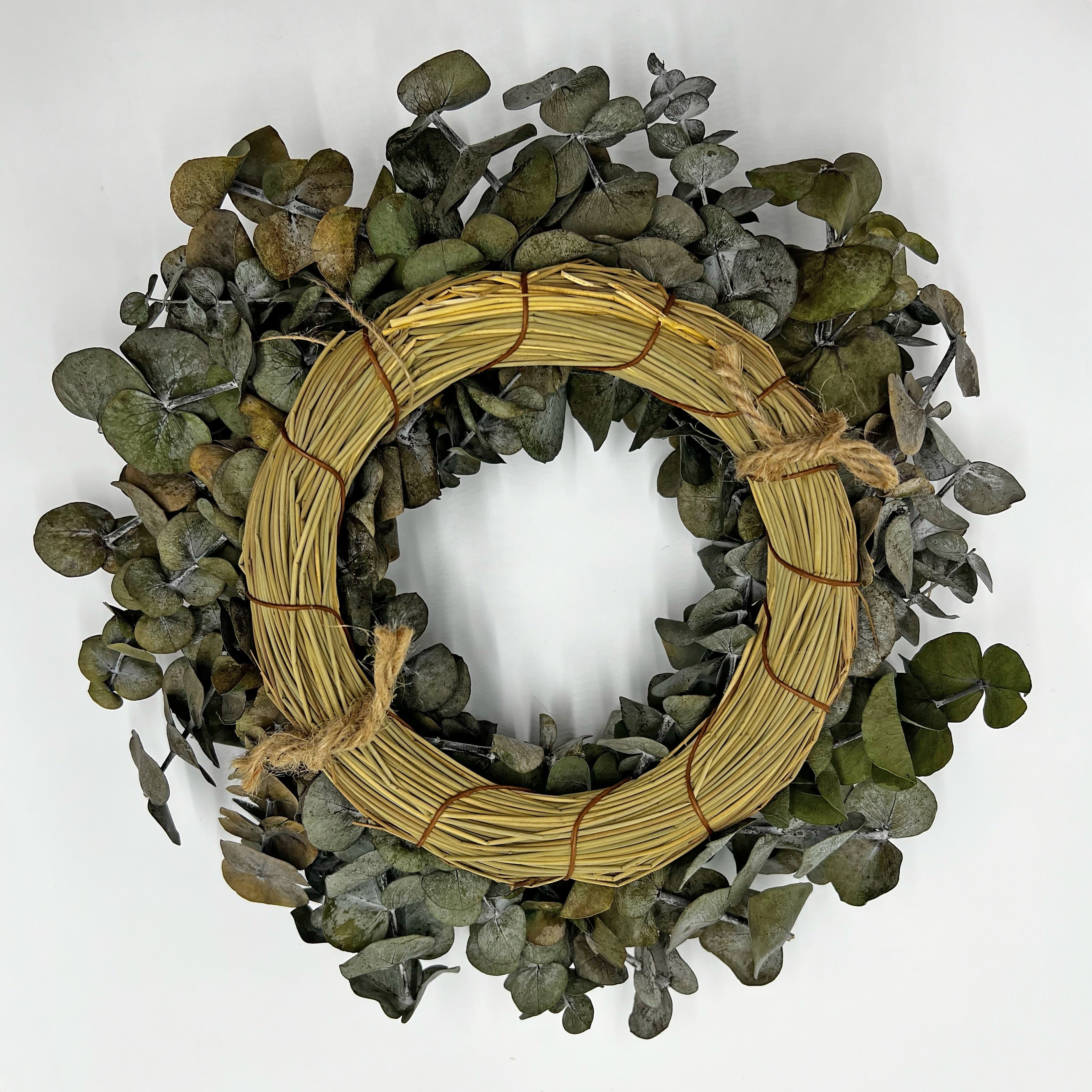 Preserved Decorative Real Dried Eucalyptus Wreath - Green