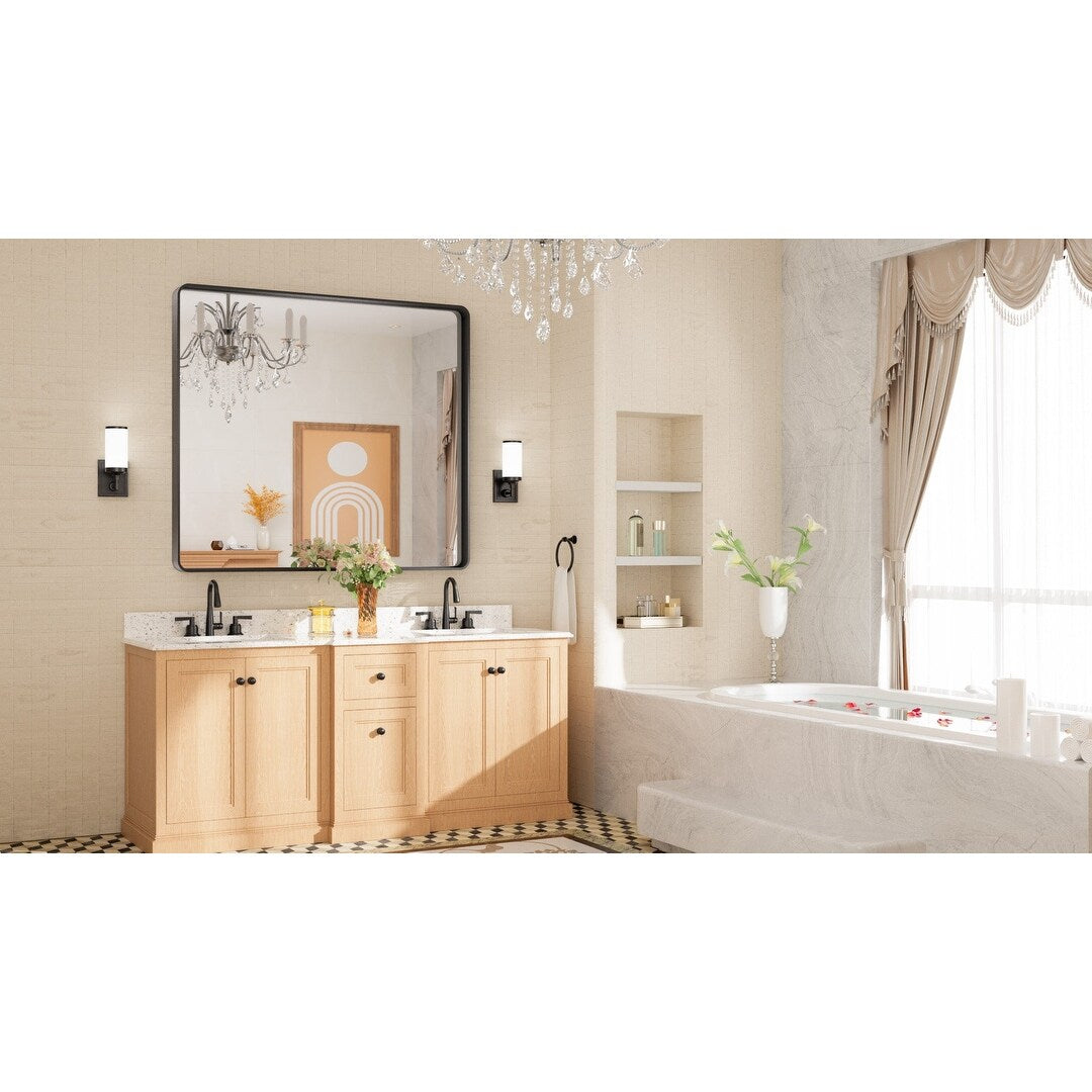 TETOTE Modern Metal Frame Wall Mounted Bathroom Vanity Mirror