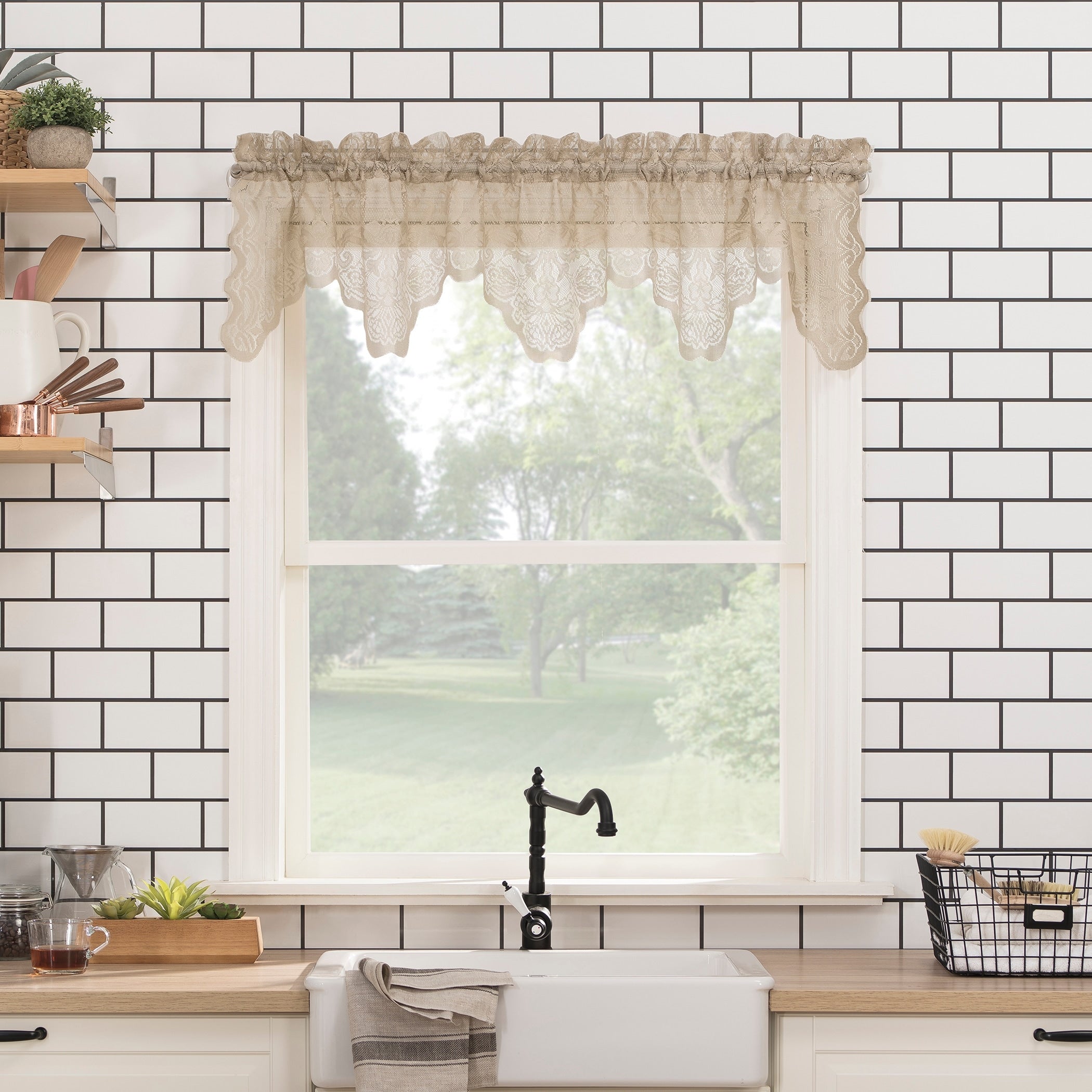 No. 918 Alison Sheer Lace Kitchen Curtain Valance