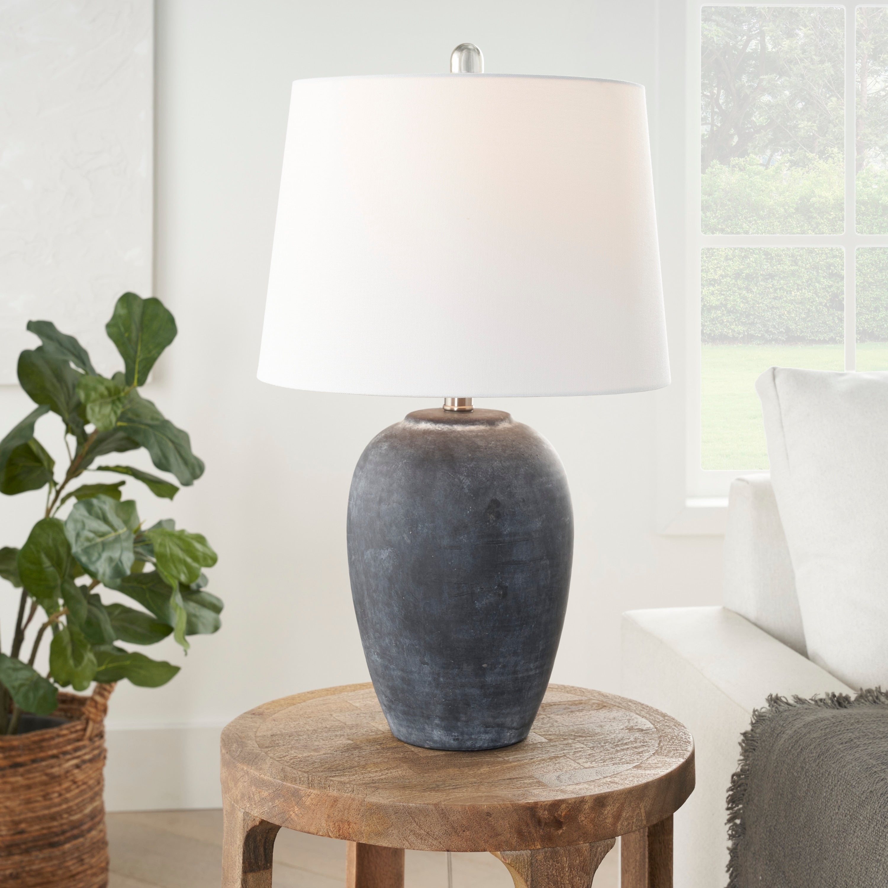 Nourison 23 Unglazed Ceramic Jar Table Lamp