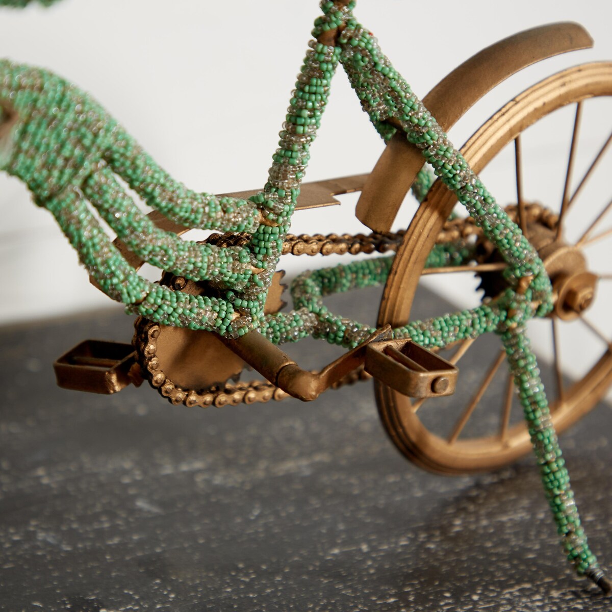 Metal Bike Decorative Sculpture - Green - Roche River Decor