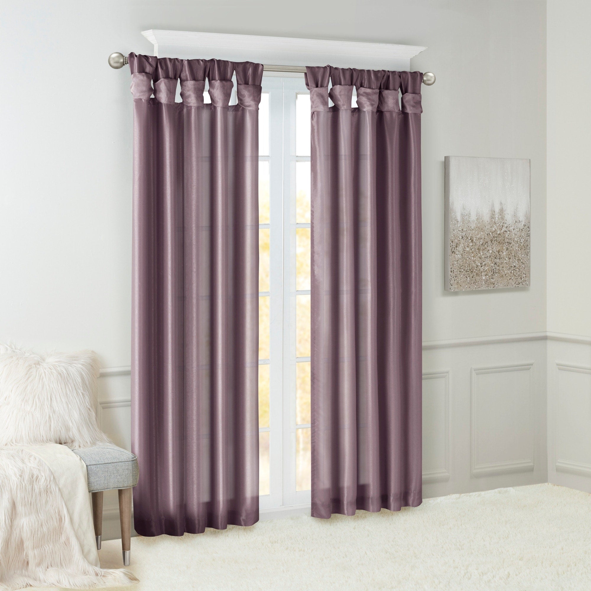 Madison Park Natalie Twisted Tab Lined Single Curtain Panel