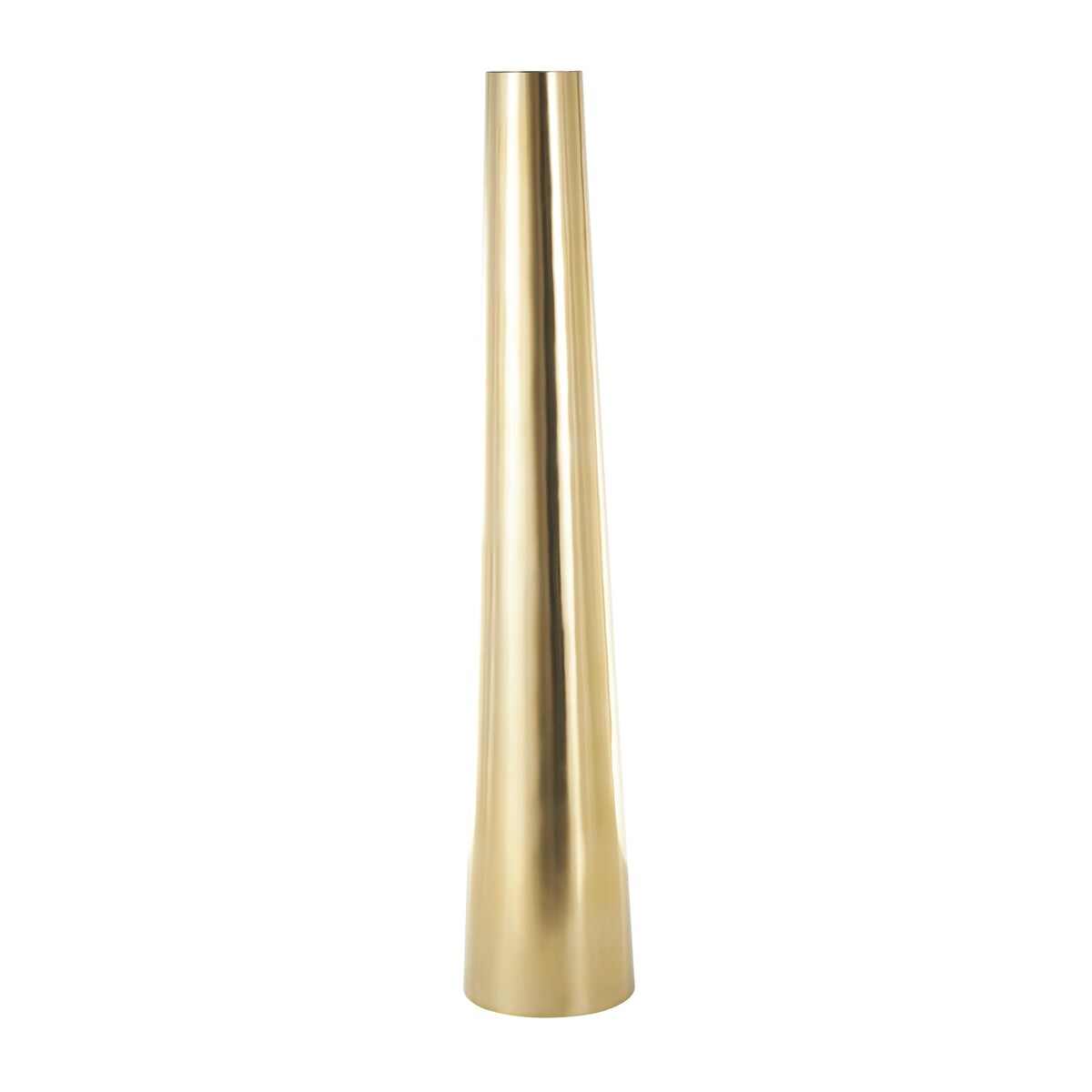 Stainless Steel Metal Minimalistic Tall Floor Cone Decorative Vase - Gold or Silver - Roche River Decor