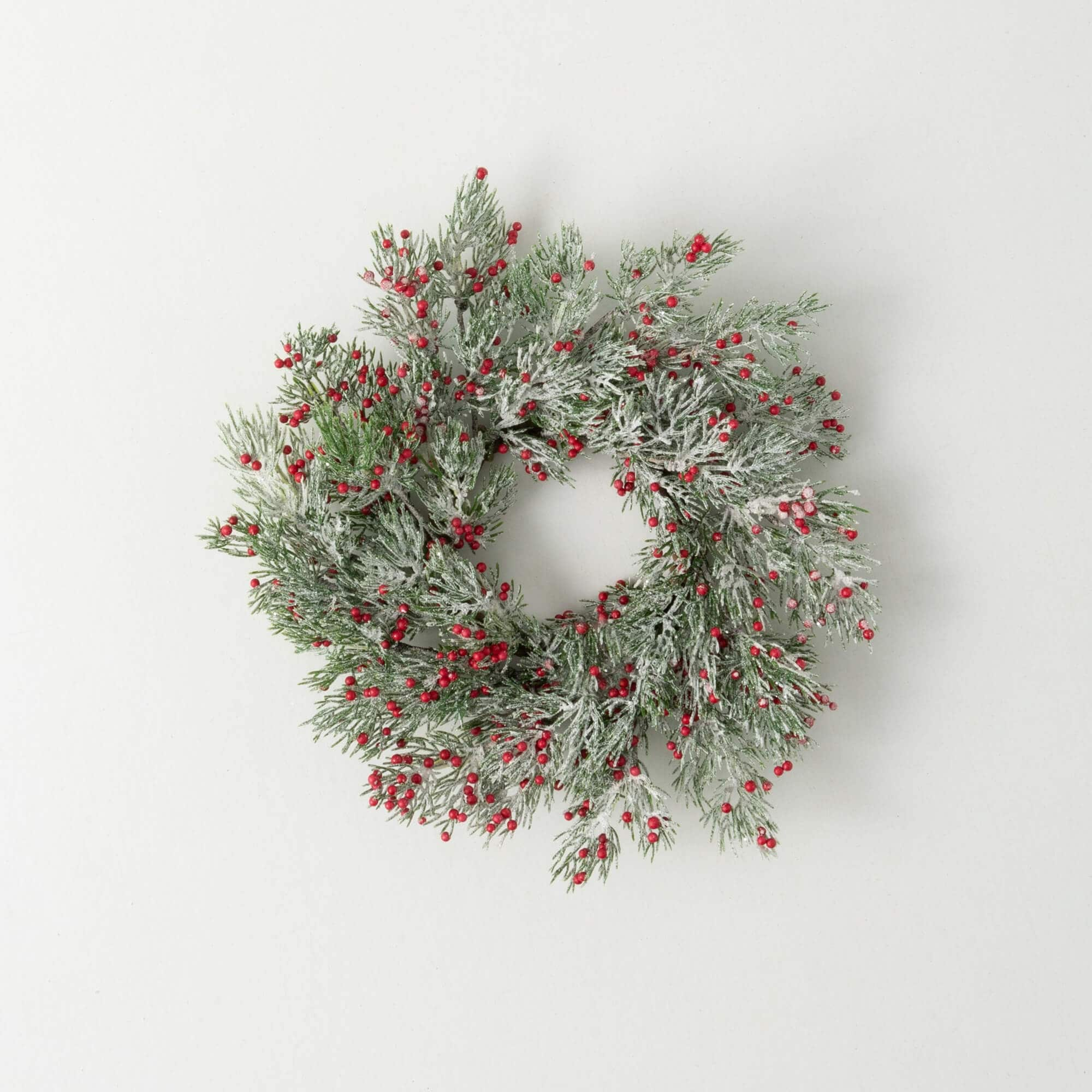 Sullivans Artificial Christmas Cedar Red Berry Wreath