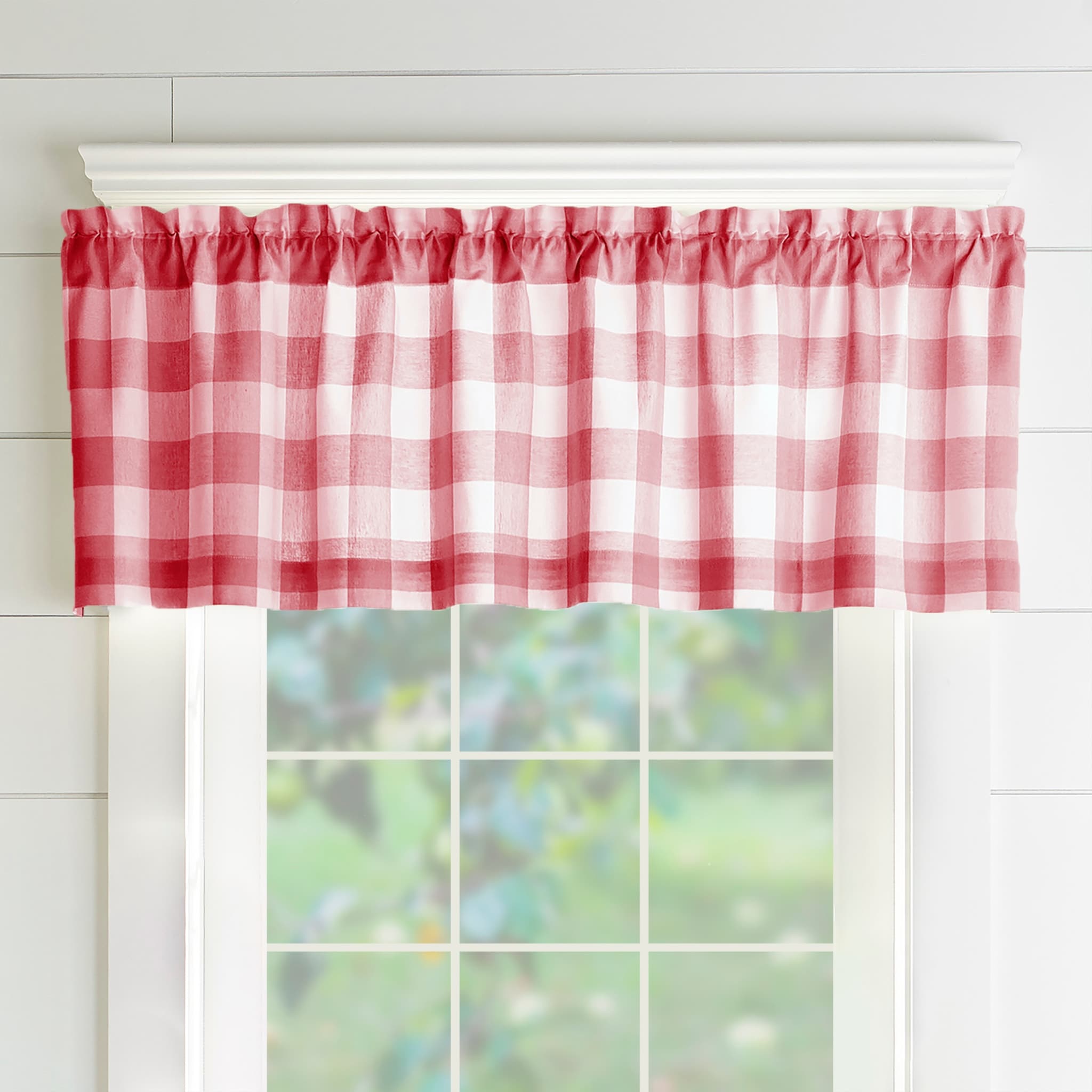 The Gray Barn Emily Gulch Buffalo Check Kitchen Curtain Valance - 60 W x15 L