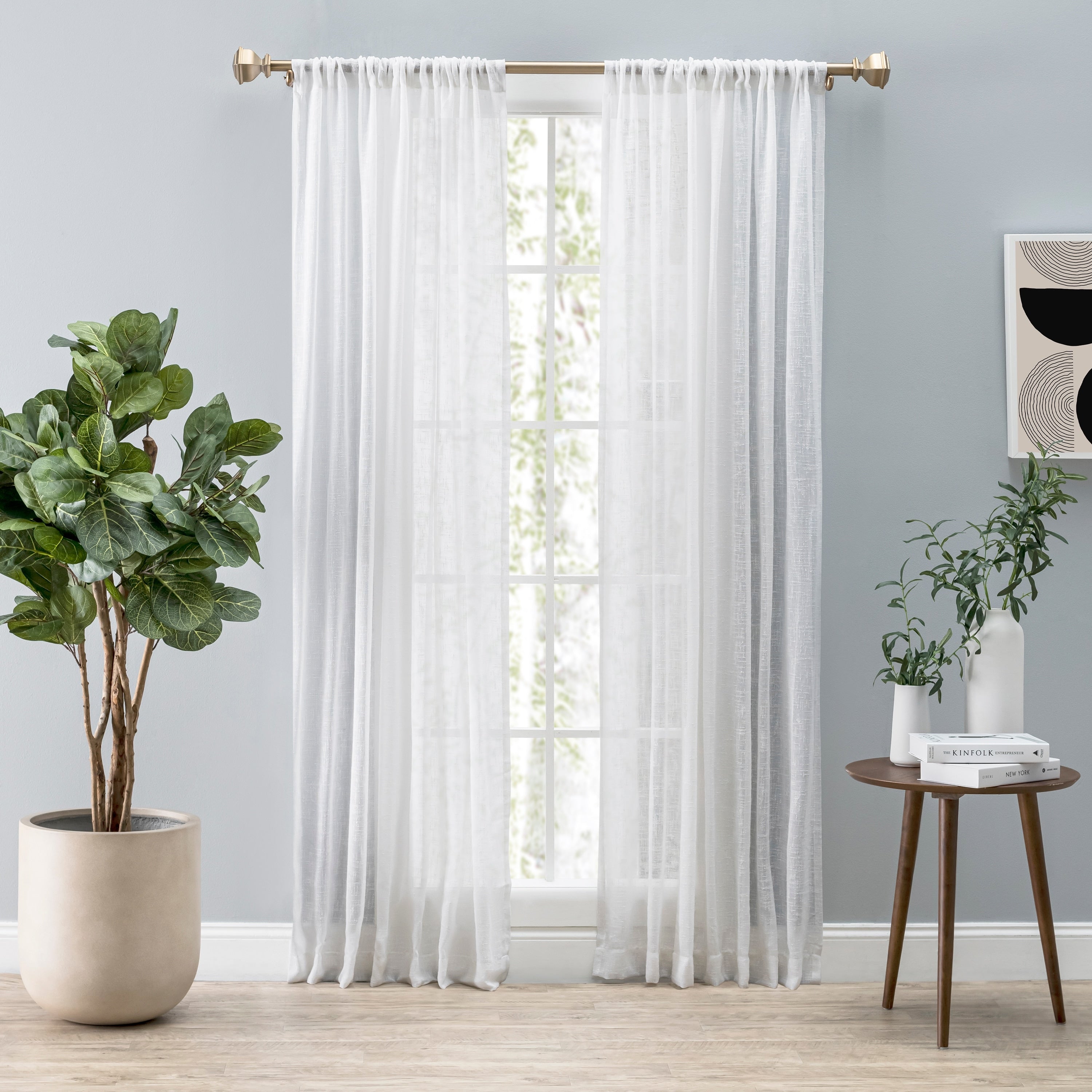 Shannon Premium Slubbed Linen Rod Pocket Curtain Panel