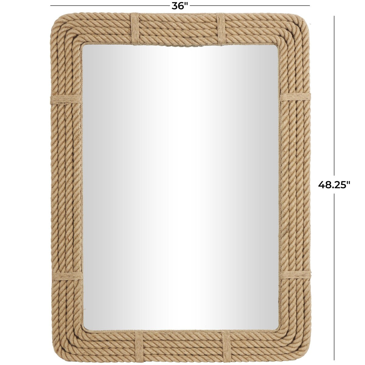 Handmade Rope Room Wall Mirror - Brown - Roche River Decor