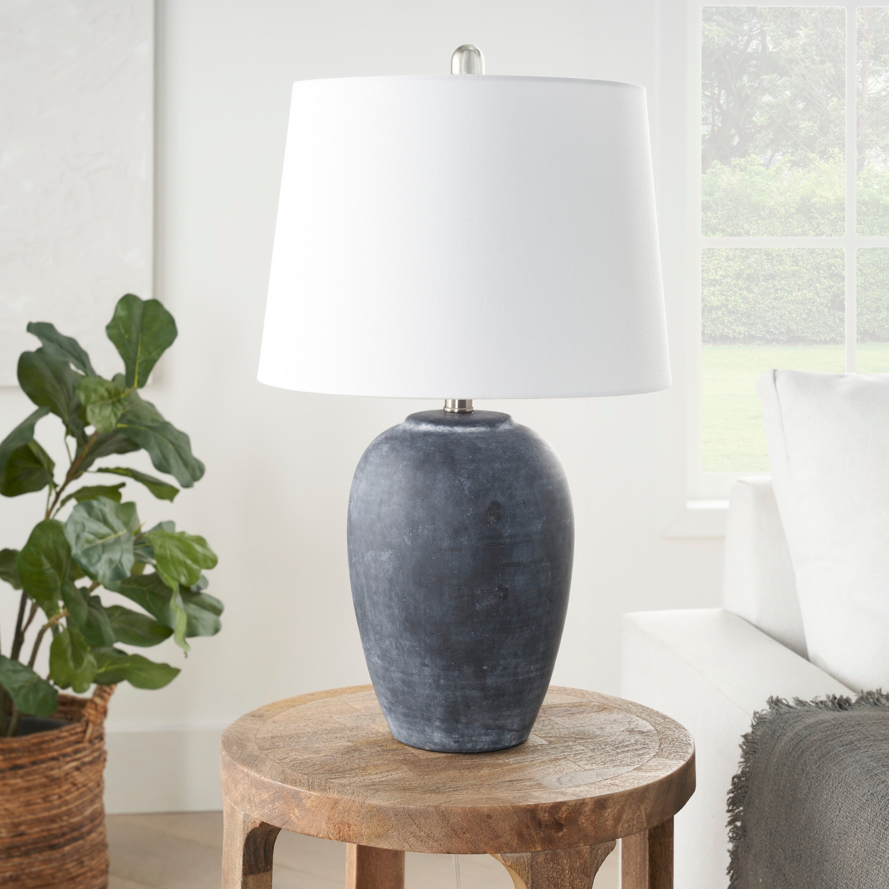 Nourison 23 Unglazed Ceramic Jar Table Lamp