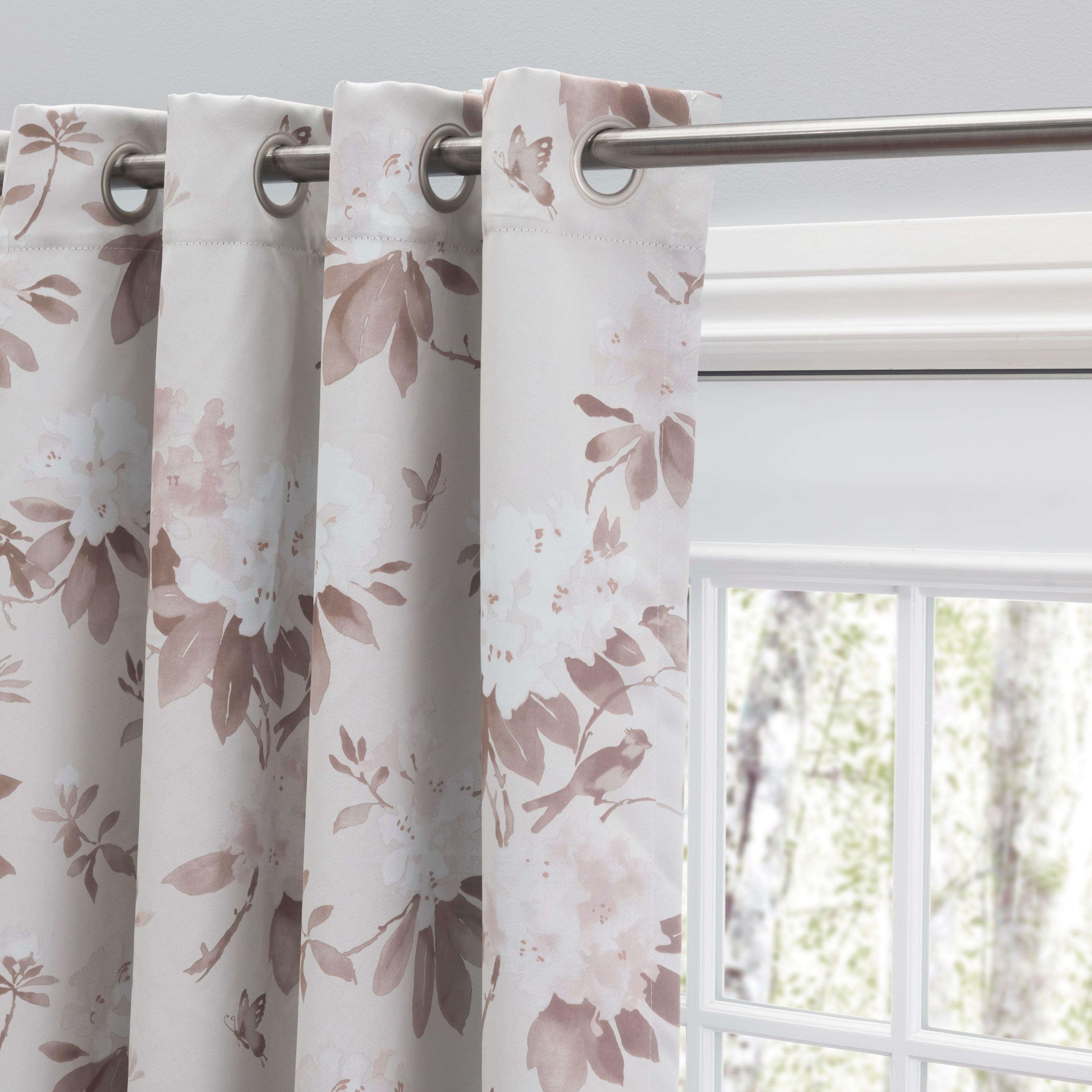 Mystic Garden Premium Floral Blackout Grommet Curtain Panel