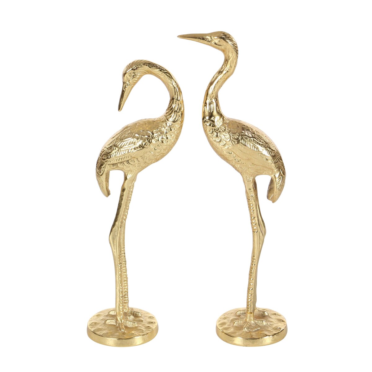 Aluminum Metal Flamingo Decorative Sculpture - Set of 2 Gold - Roche River Decor