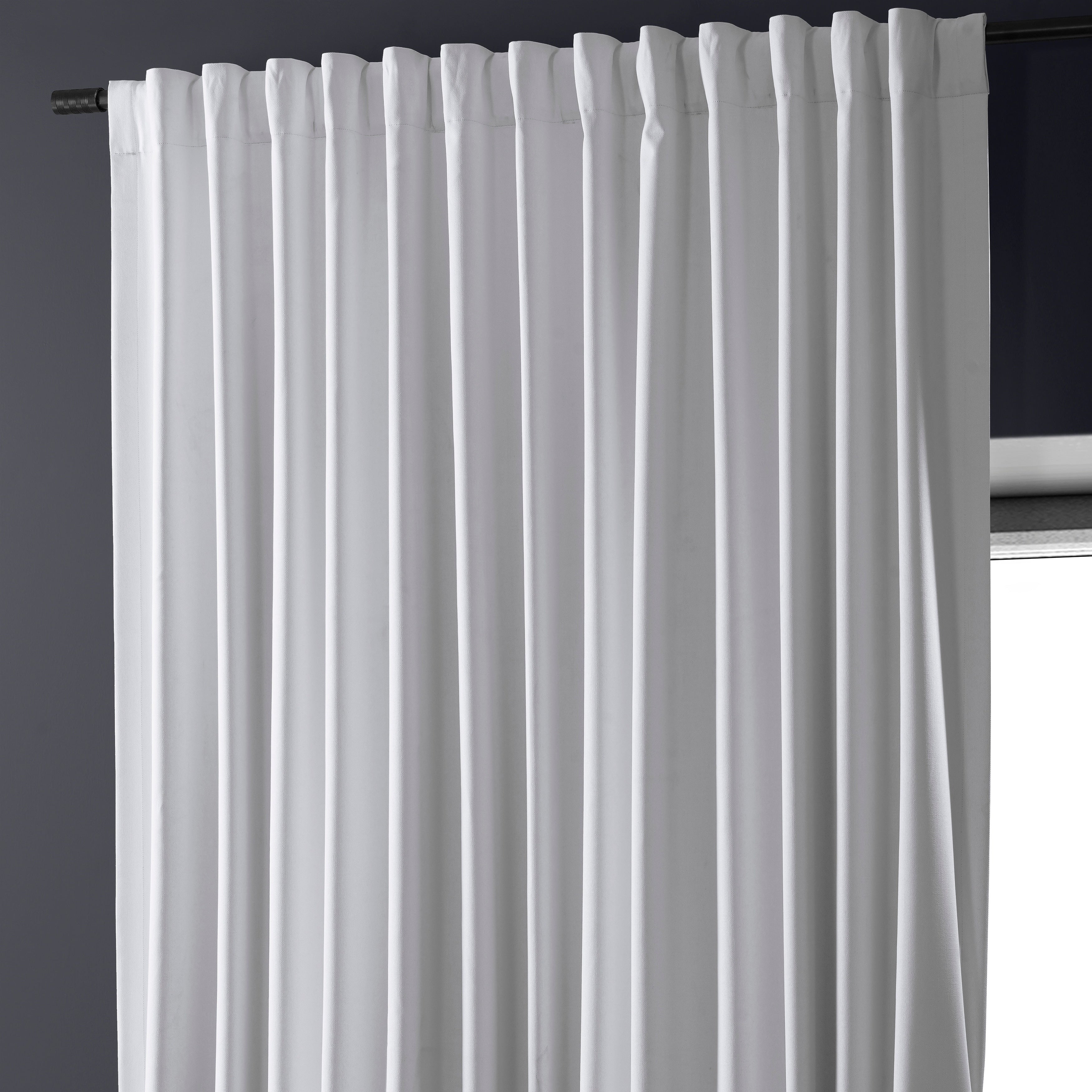 Exclusive Fabrics Extra Wide Performance Linen Blackout Curtains (1 Panel) Thermal Insulated Window Curtains