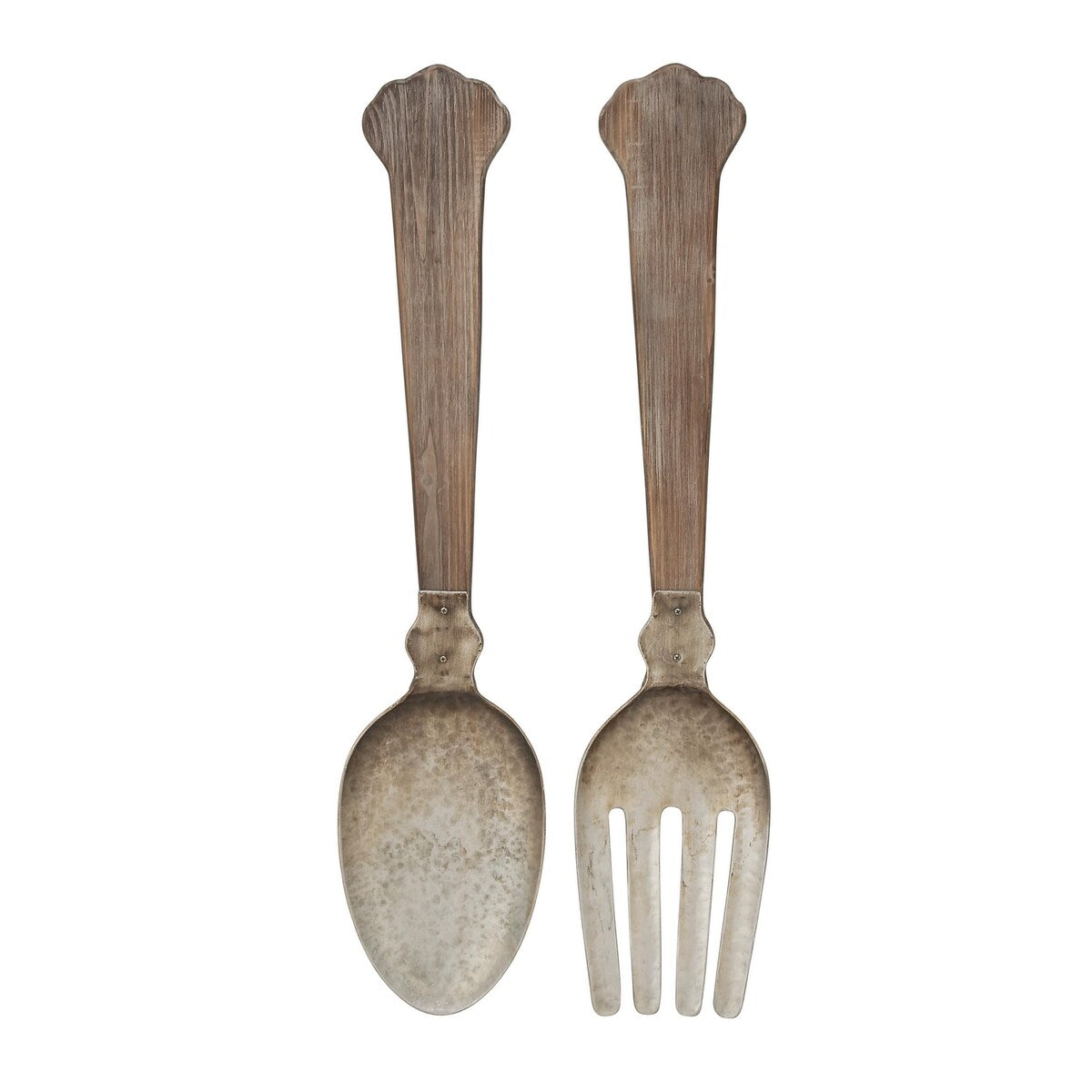 Metal Utensils Spoon and Fork Home Wall Decor - Set of 2 Brown - Roche River Decor