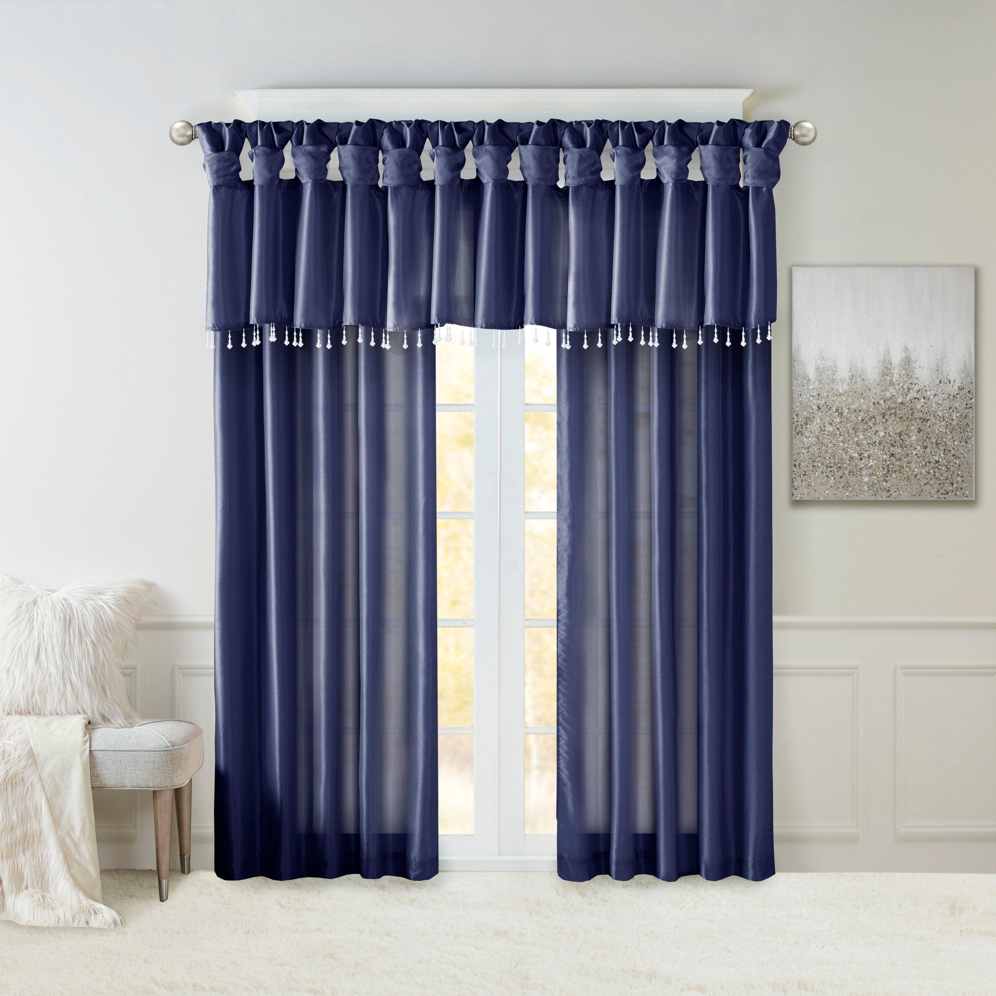 Madison Park Natalie Twisted Tab Lined Single Curtain Panel