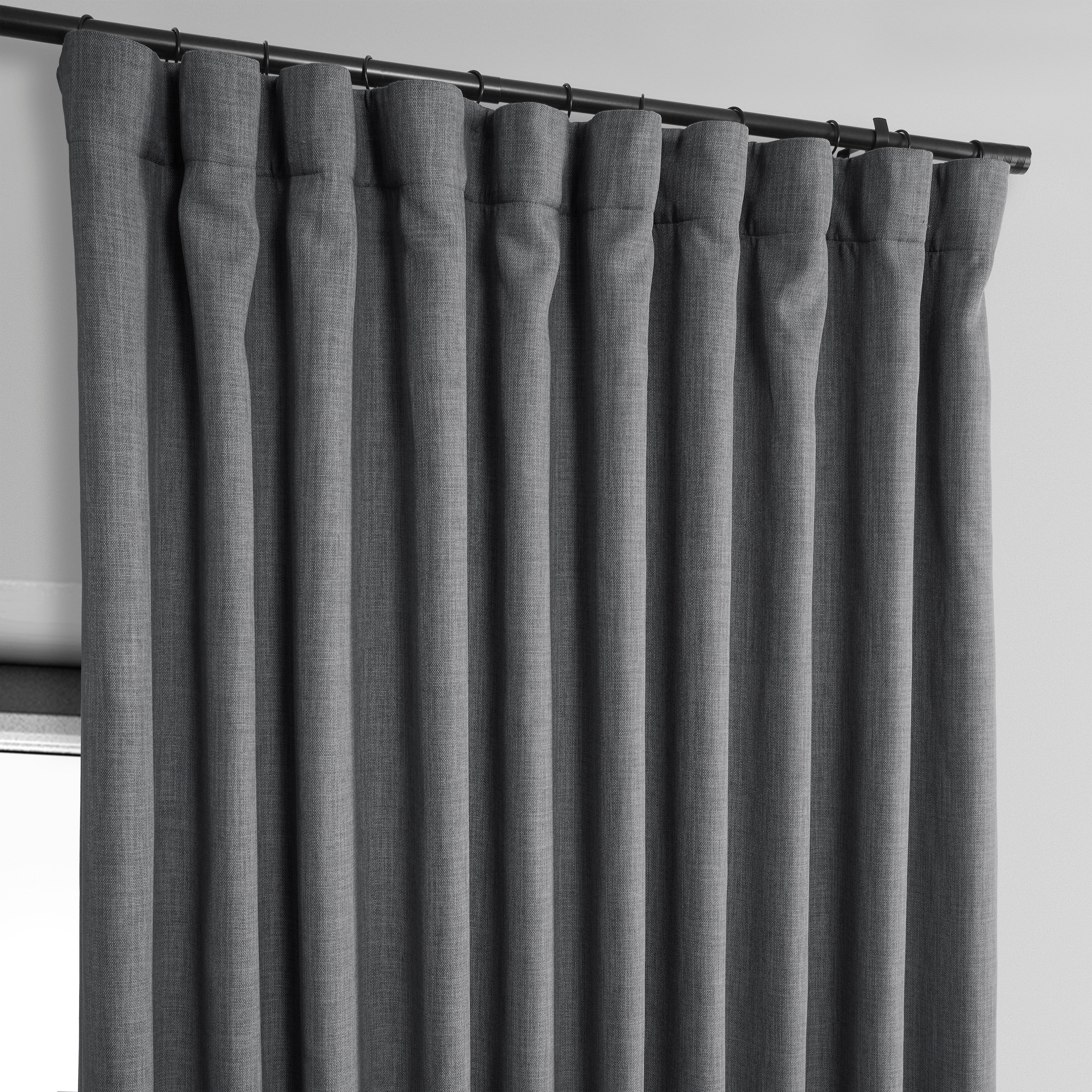 Exclusive Fabrics Faux Linen Extra Wide Room Darkening Curtains (1 Panel)