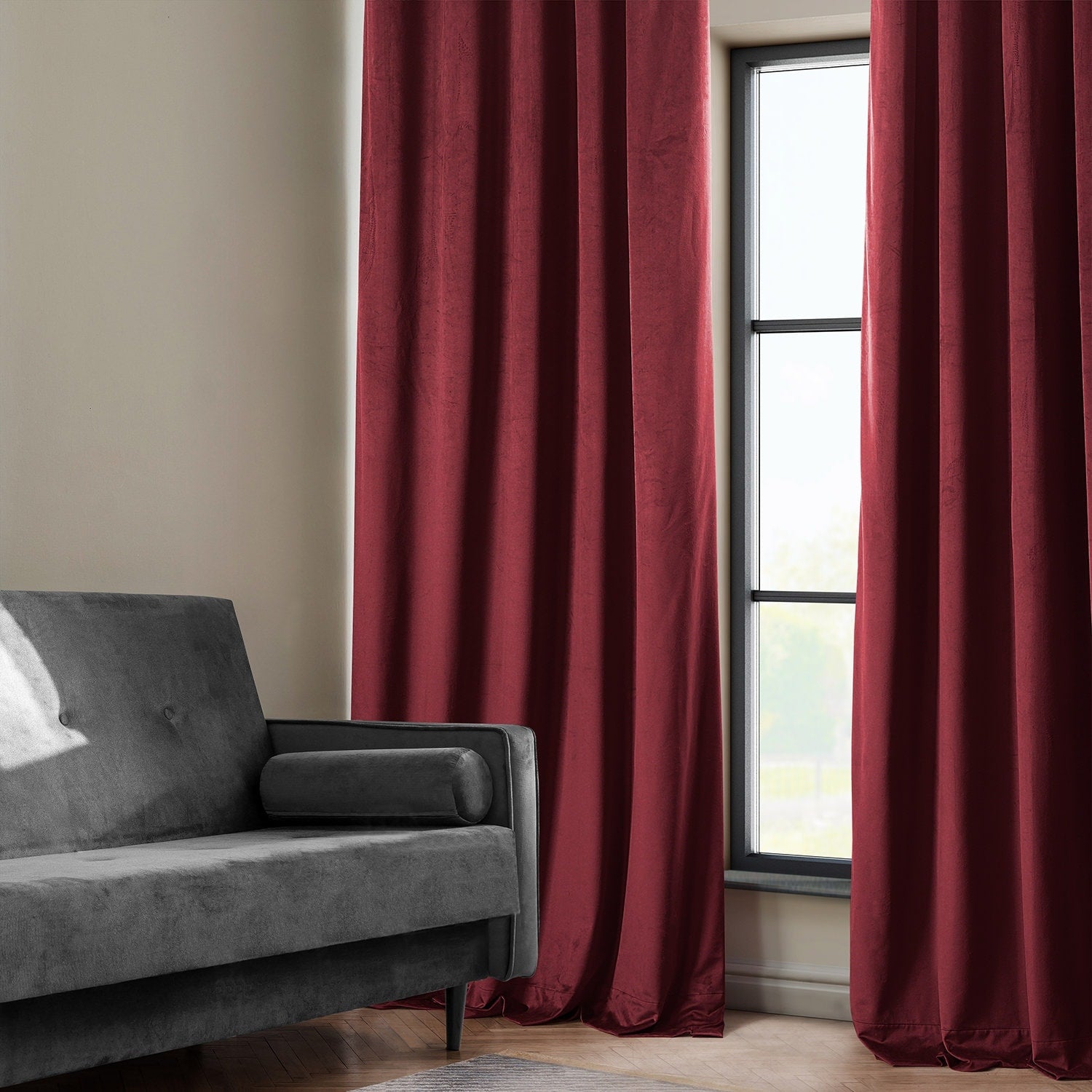 Exclusive Fabrics Heritage Plush Velvet Room Darkening Curtain (1 Panel) - Luxurious Single Drapery for Enhanced Room Darkening