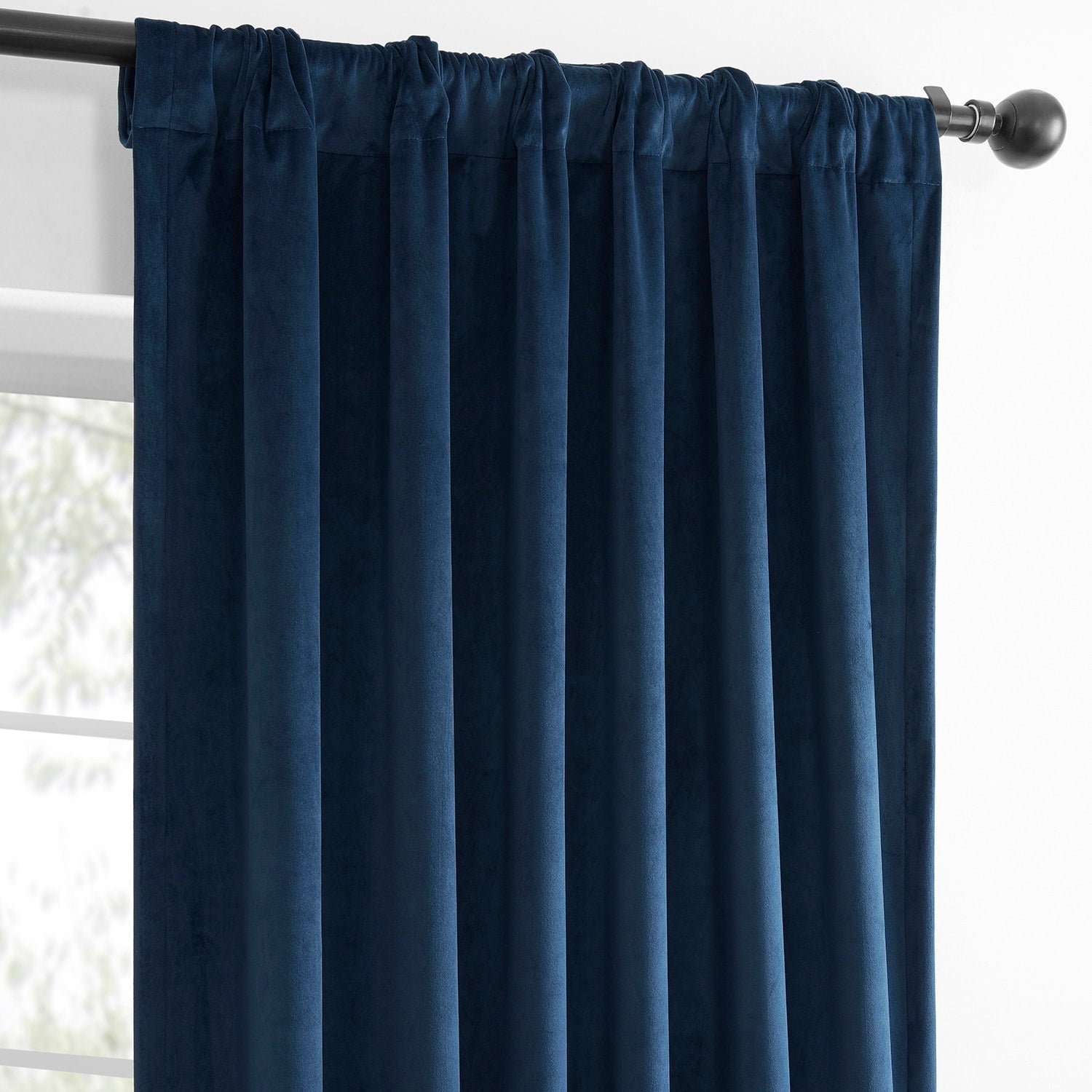 Exclusive Fabrics Simply Velvet Room Darkening Curtains 2 Panels Set - Velvet Window Curtains for Living Room & Bedroom