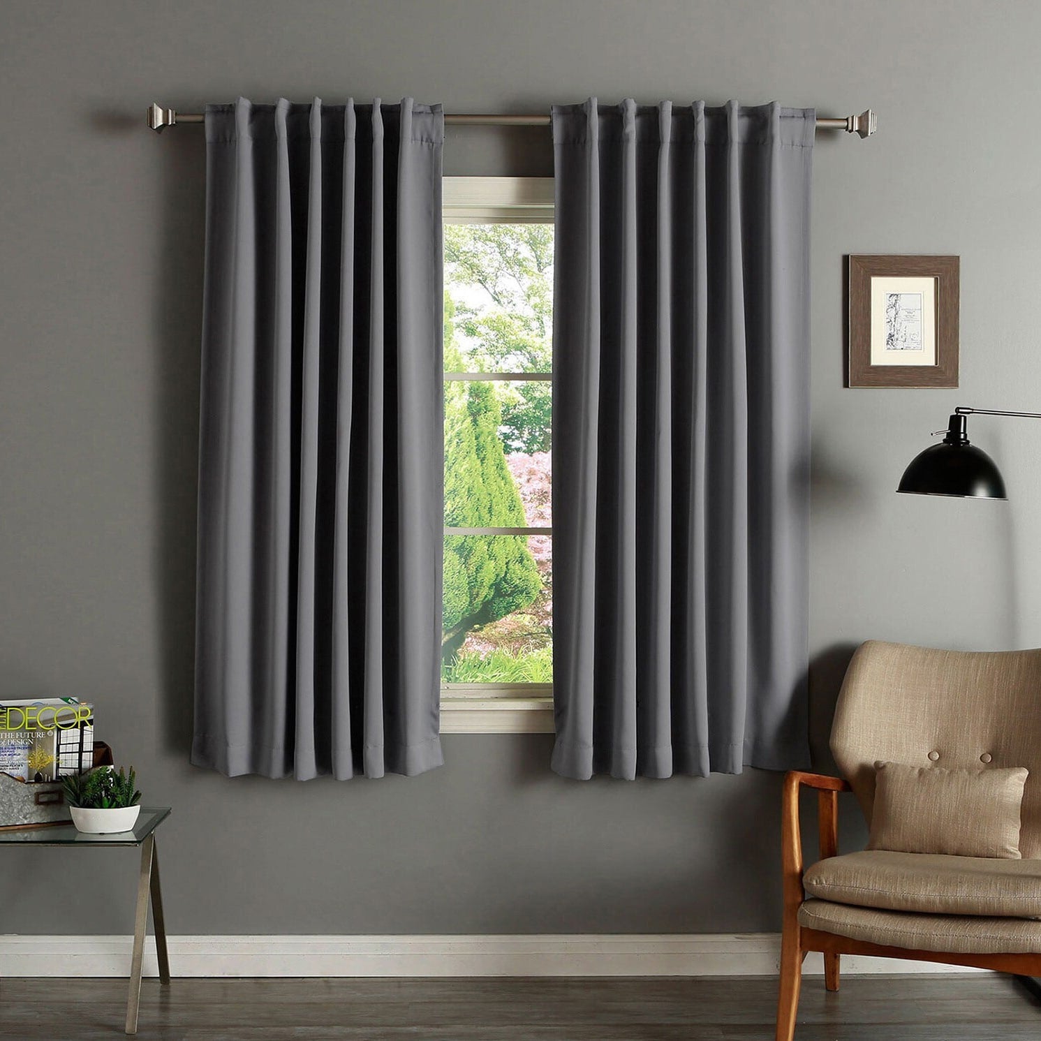 Aurora Home Insulated Thermal 63-inch Blackout Curtain Panel Pair