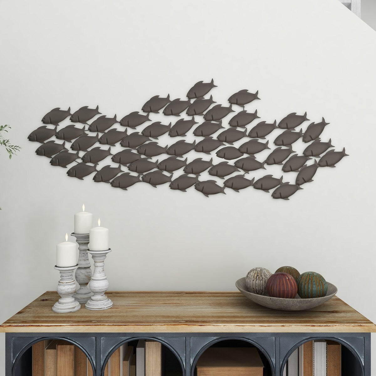 Metal Fish Home Wall Decor - Dark Brown - Roche River Decor